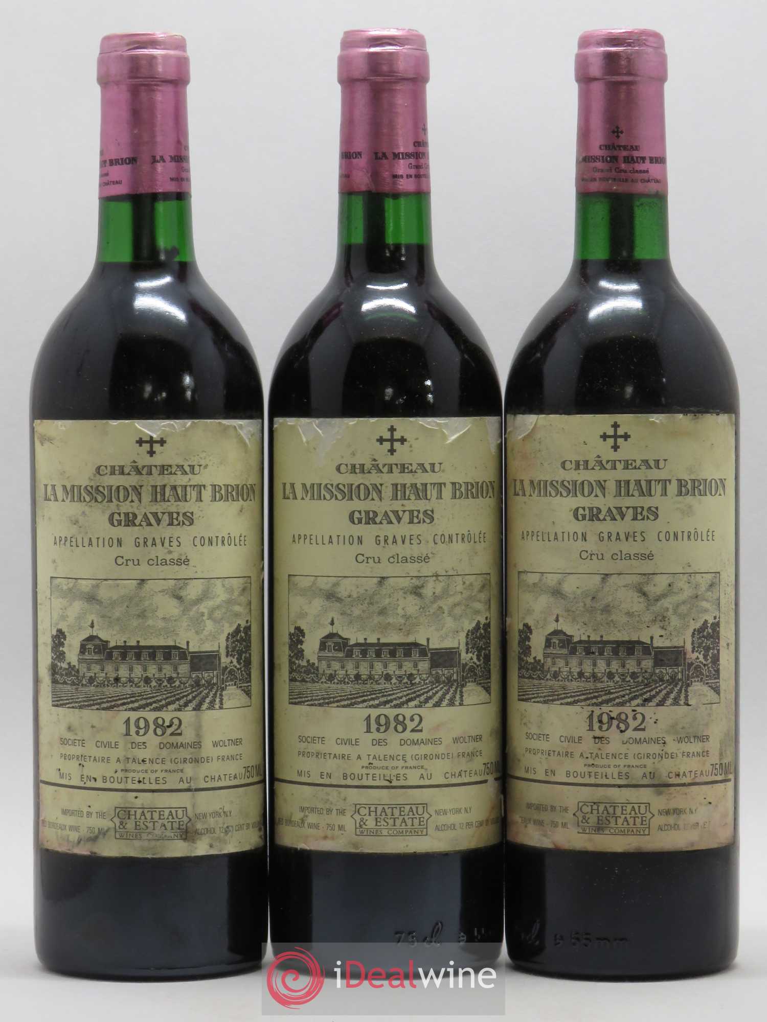 Château la Mission Haut-Brion Cru Classé de Graves 1982 - Lot de 3 bouteilles - 0