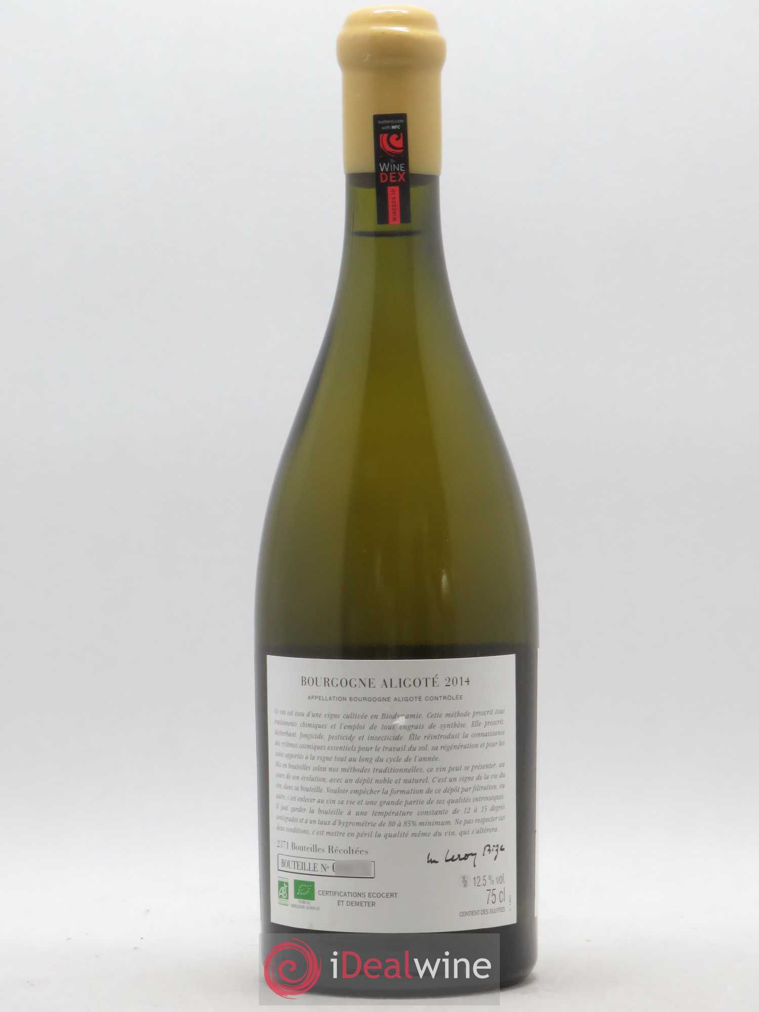 Bourgogne Aligoté Sous Chatelet d'Auvenay (Domaine) 2014 - Lot de 1 bouteille - 1