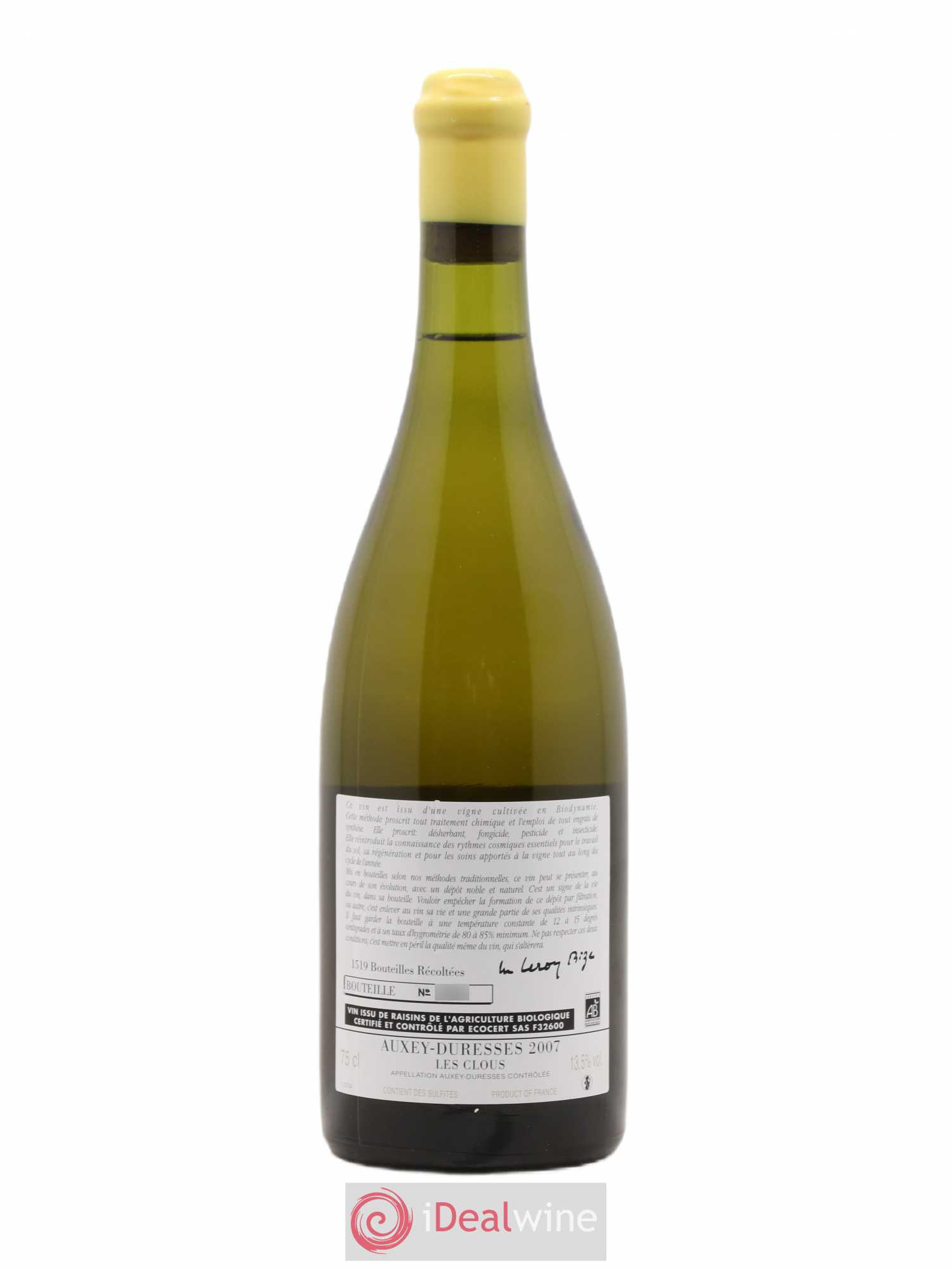 Auxey-Duresses Les Clous d'Auvenay (Domaine) 2007 - Lot de 1 bouteille - 1