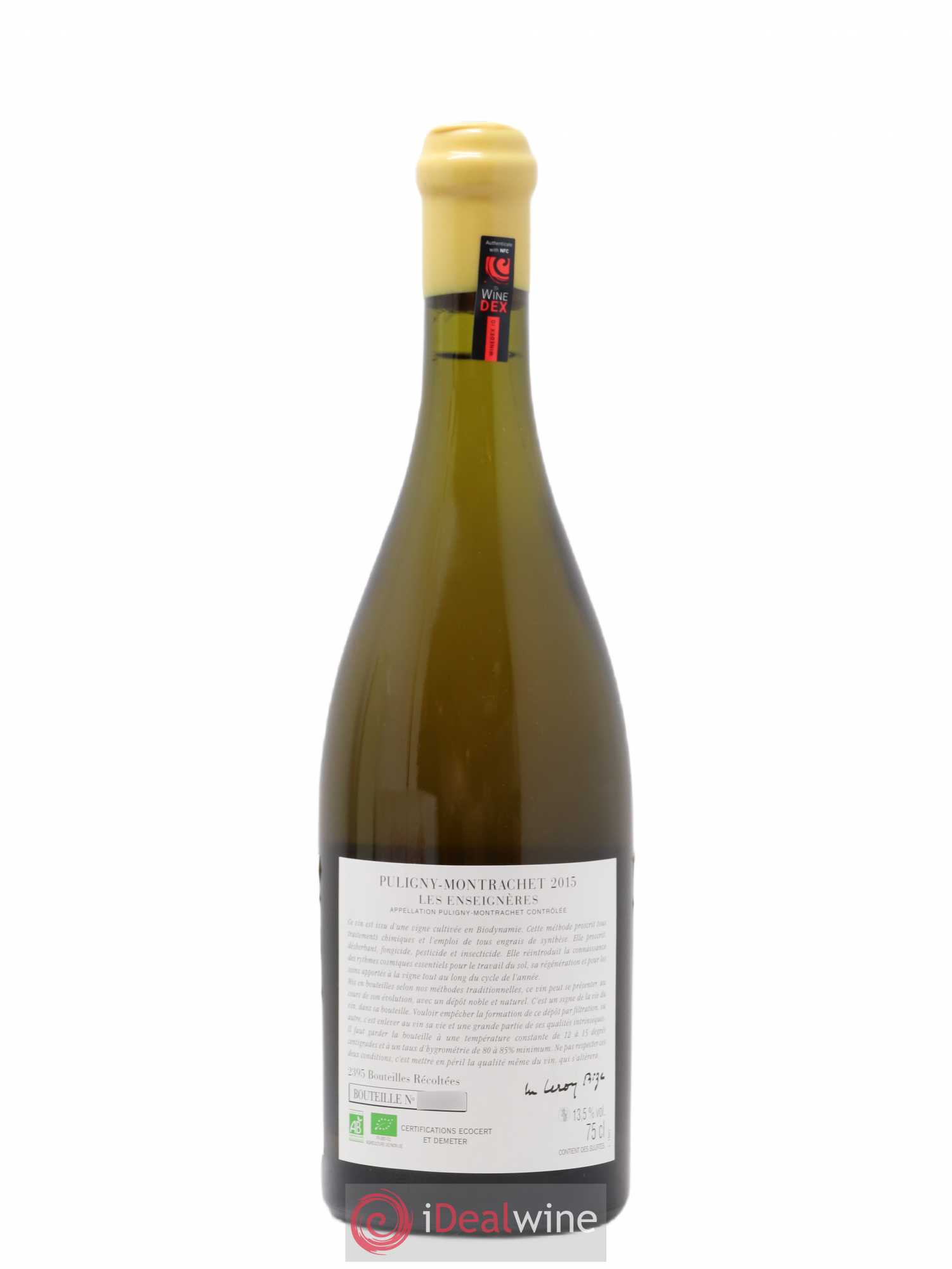 Puligny-Montrachet Les Enseignères d'Auvenay (Domaine) 2015 - Lot de 1 bouteille - 1