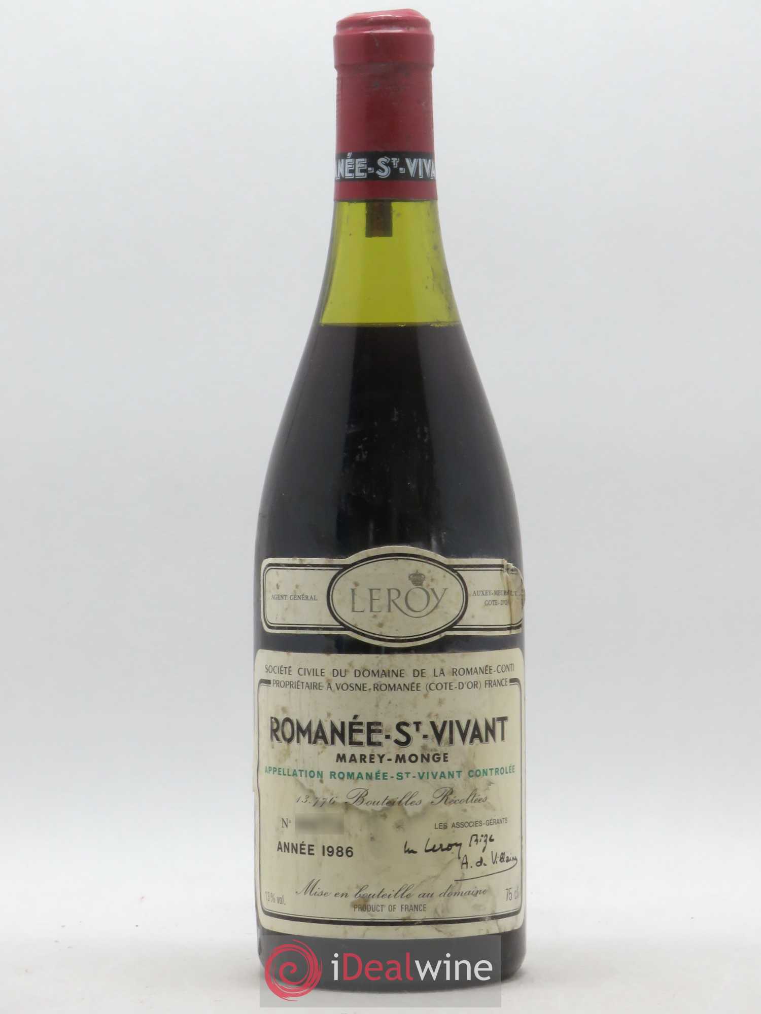 Romanée-Saint-Vivant Grand Cru Domaine de la Romanée-Conti 1986 - Lot de 1 bouteille - 0
