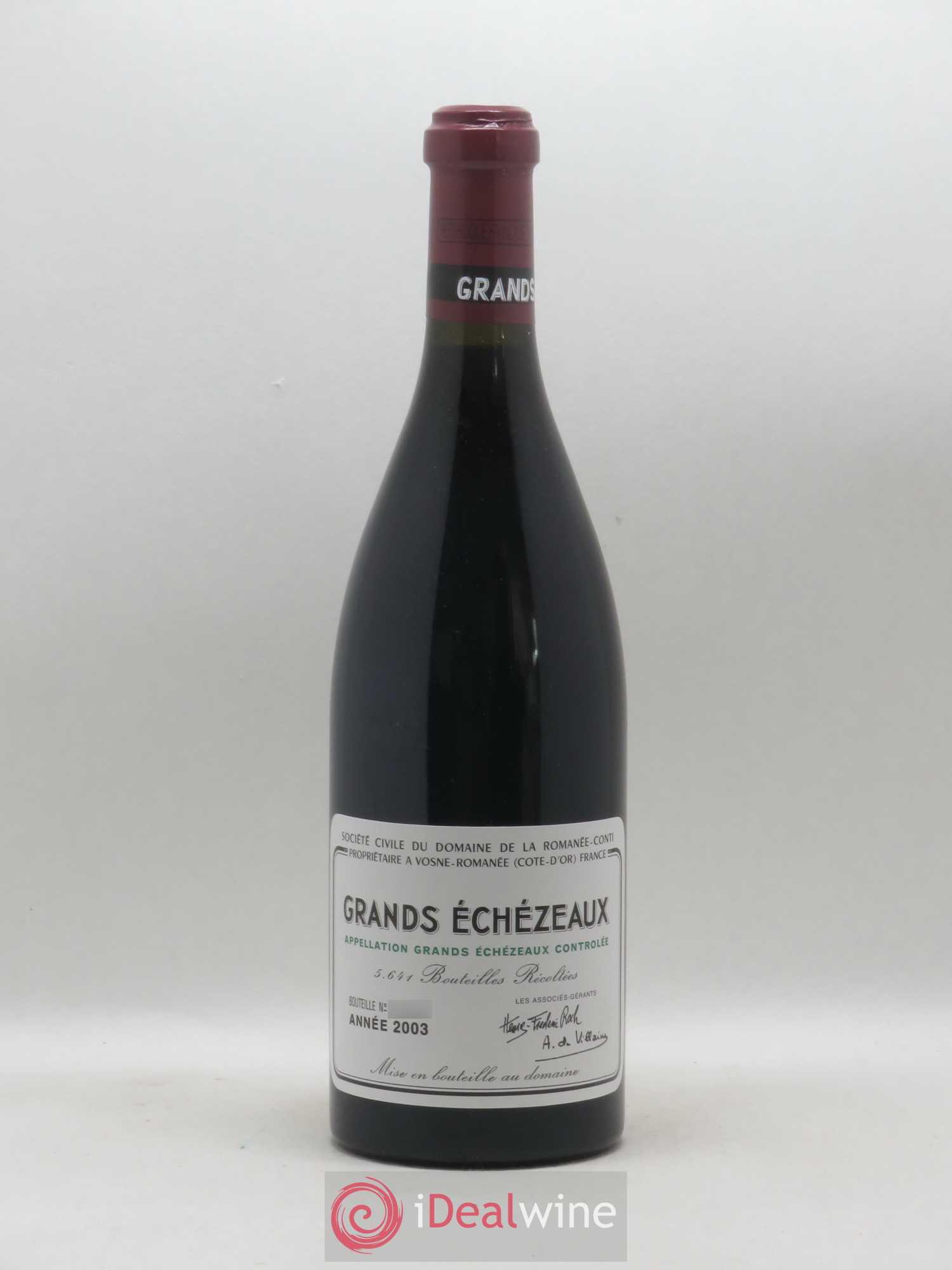 Caisse Domaine de la Romanée Conti Domaine de la Romanée-Conti 2 Tâche, 2 Richebourg, 2 Romanée Saint Vivant, 1 Grand Echezeaux,2 Echezeaux, 1 Romanée-Conti 2003 - Posten von 10 Flaschen - 7