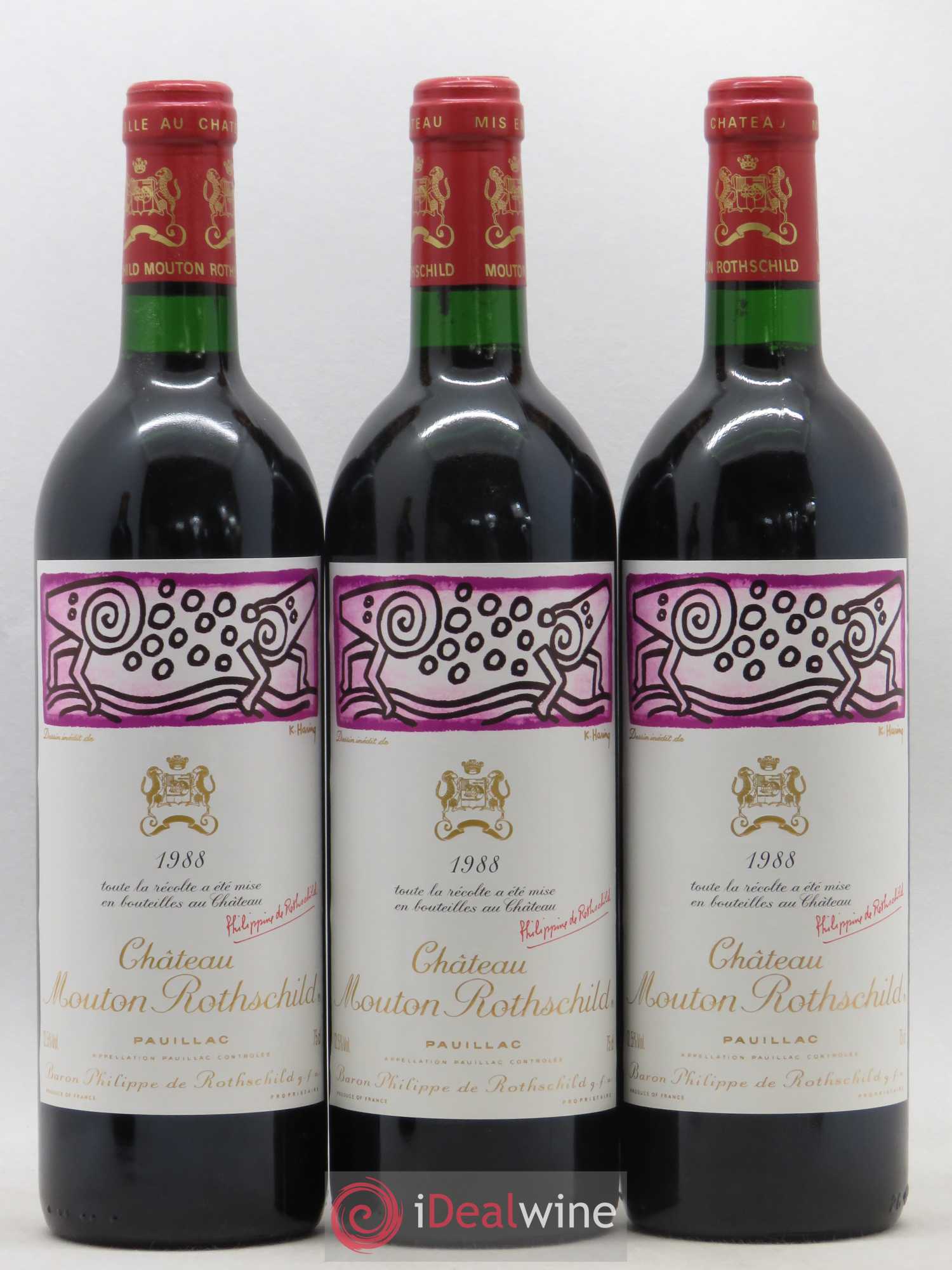Château Mouton Rothschild 1er Grand Cru Classé 1988 - Lot de 12 bouteilles - 1