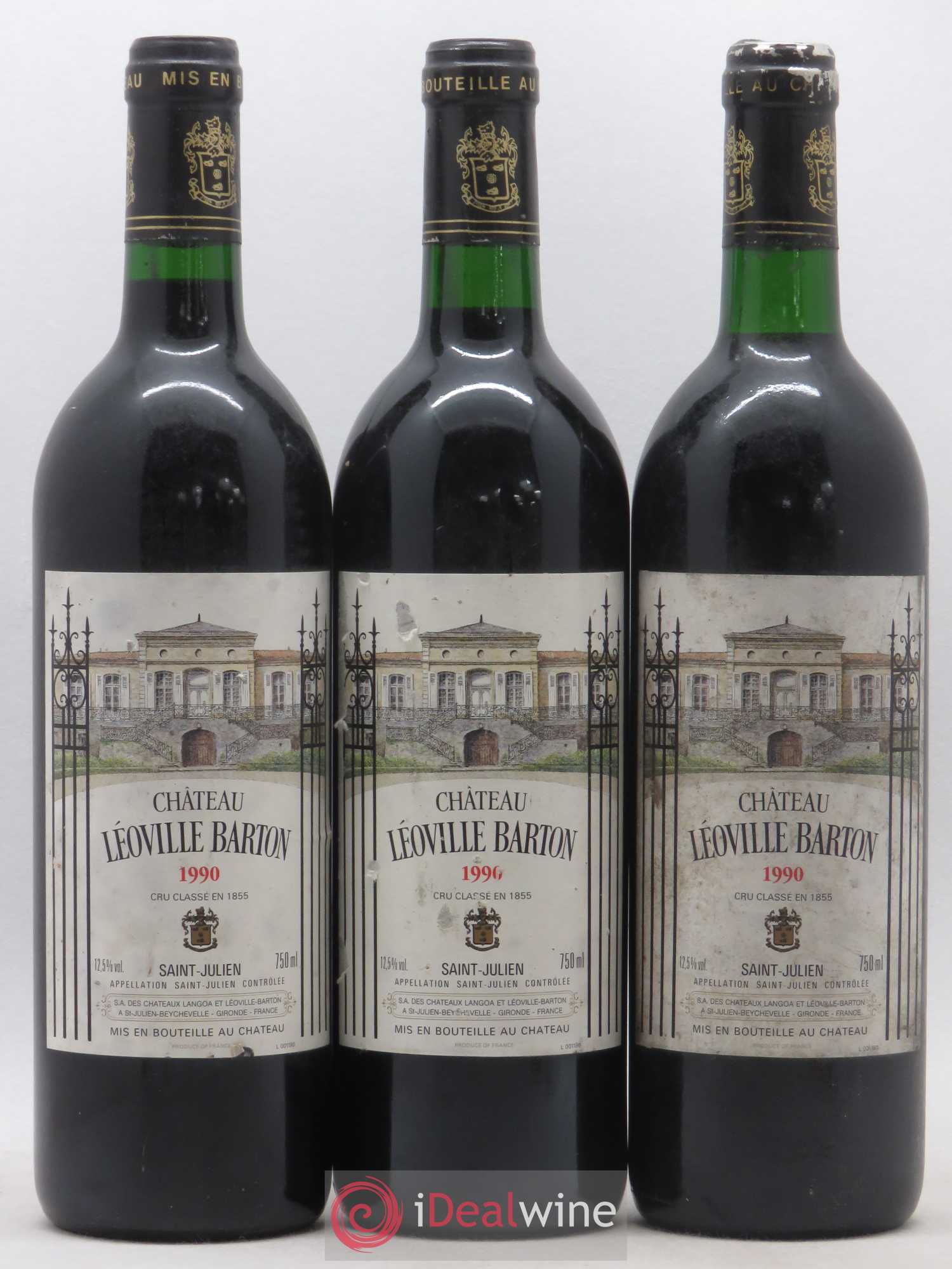 Château Léoville Barton 2ème Grand Cru Classé 1990 - Lot de 3 bouteilles - 0
