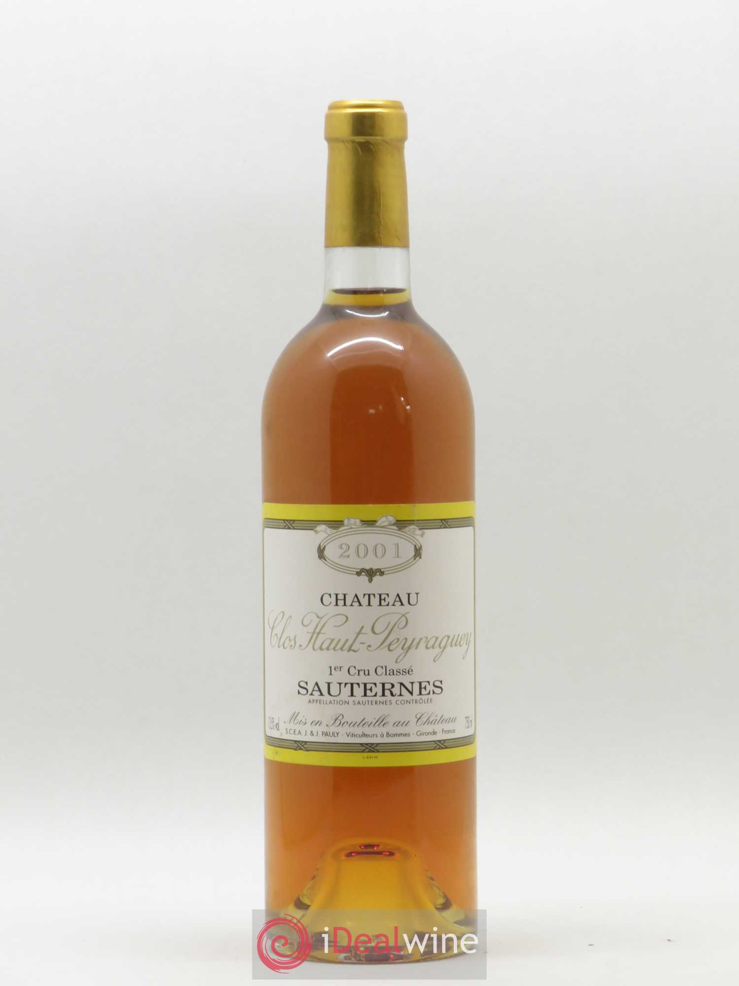 Clos Haut-Peyraguey 1er Grand Cru Classé 2001 - Lotto di 1 bottiglia - 0