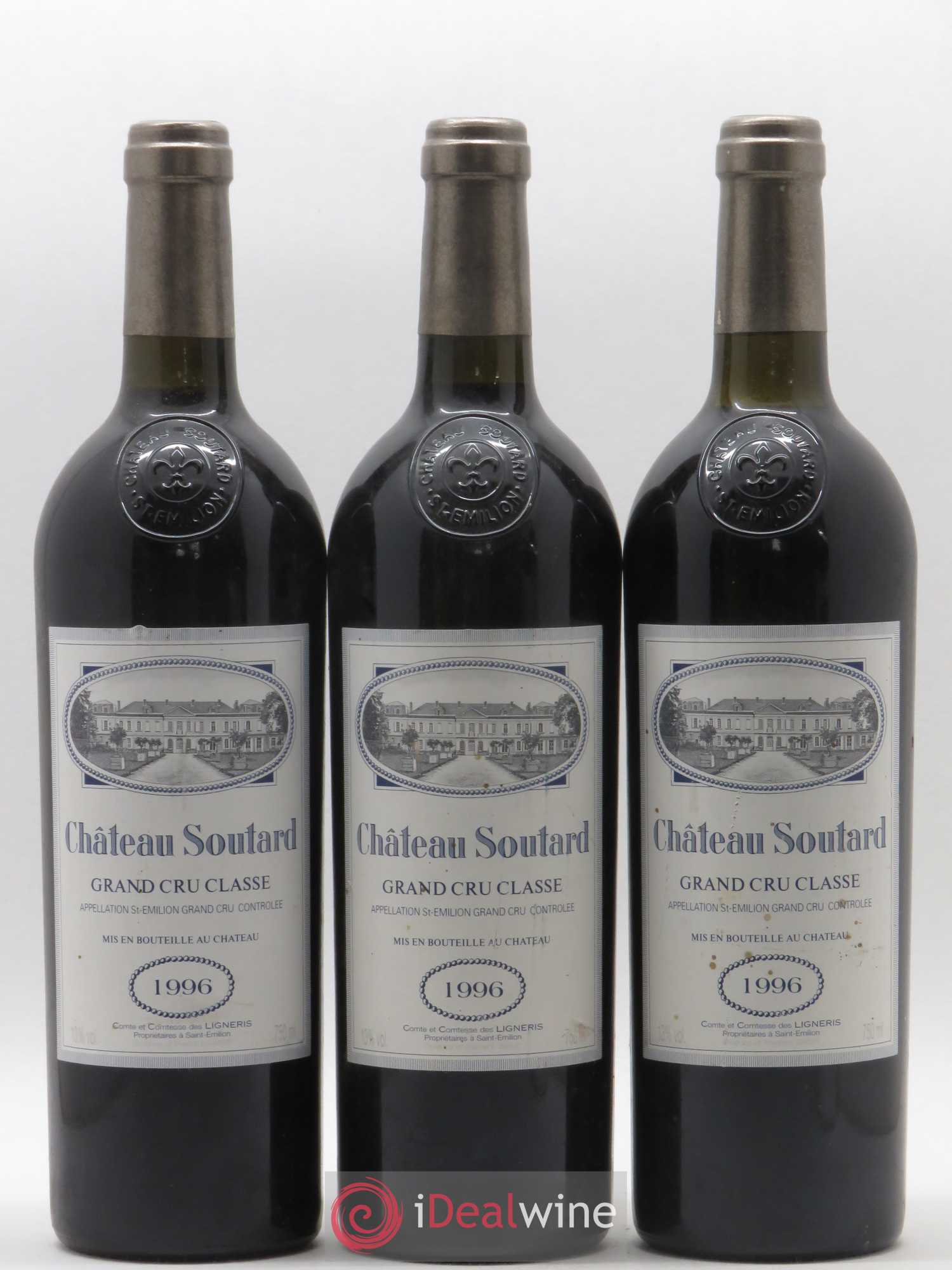 Château Soutard Grand Cru Classé 1996 - Lot de 3 bouteilles - 0