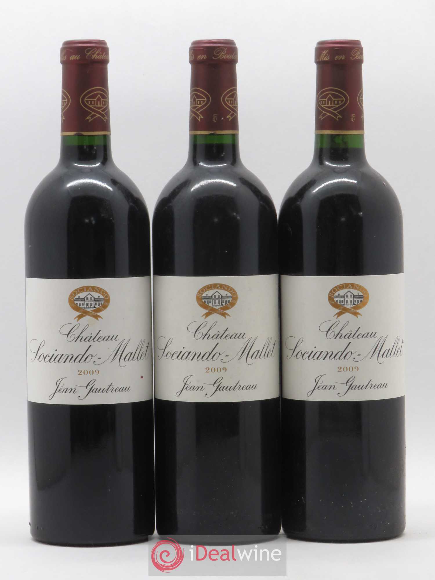 Château Sociando Mallet 2009 - Lot de 3 bouteilles - 0