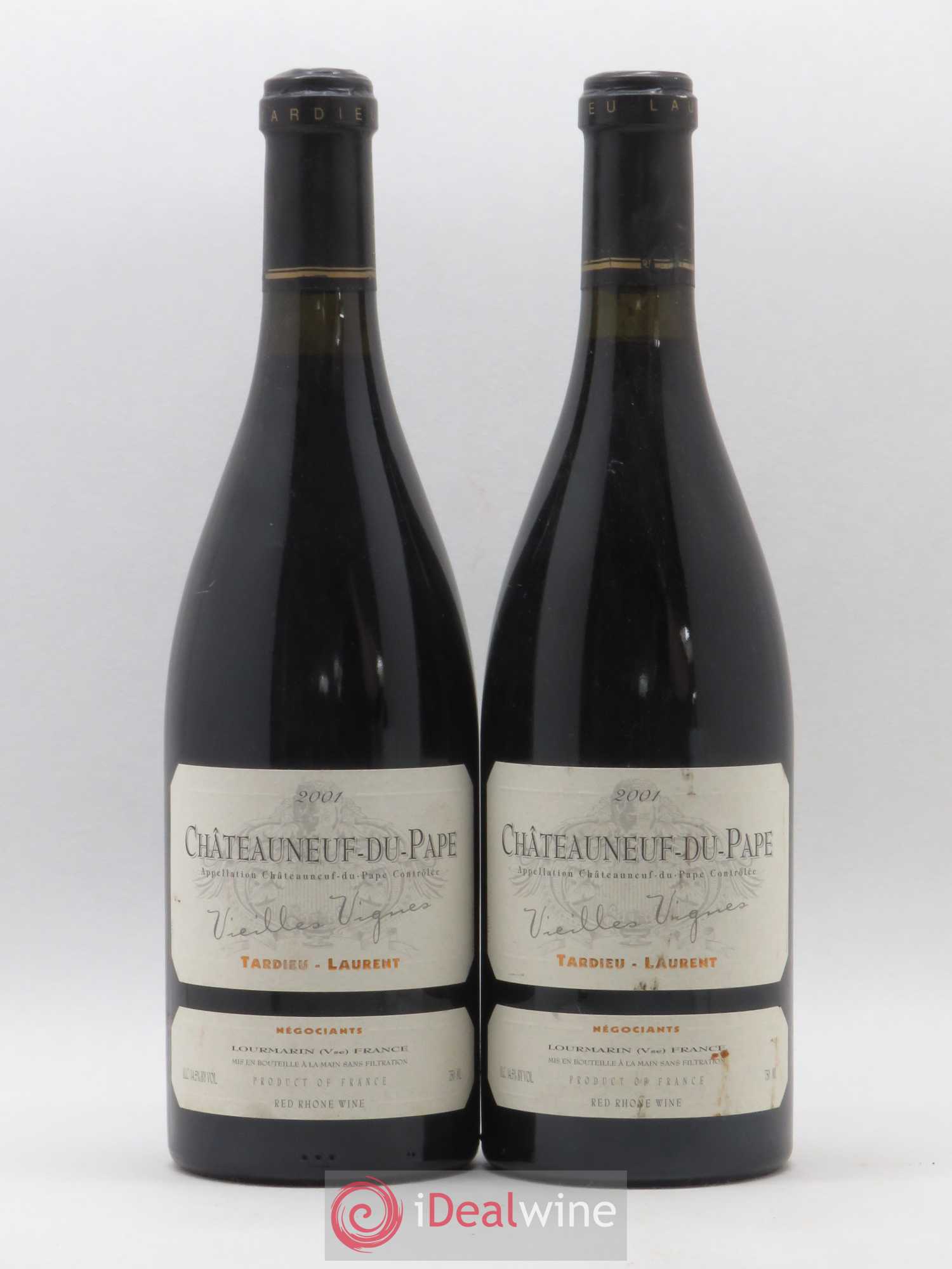 Châteauneuf-du-Pape Tardieu-Laurent Vieilles vignes Famille Tardieu 2001 - Lot de 2 bouteilles - 0