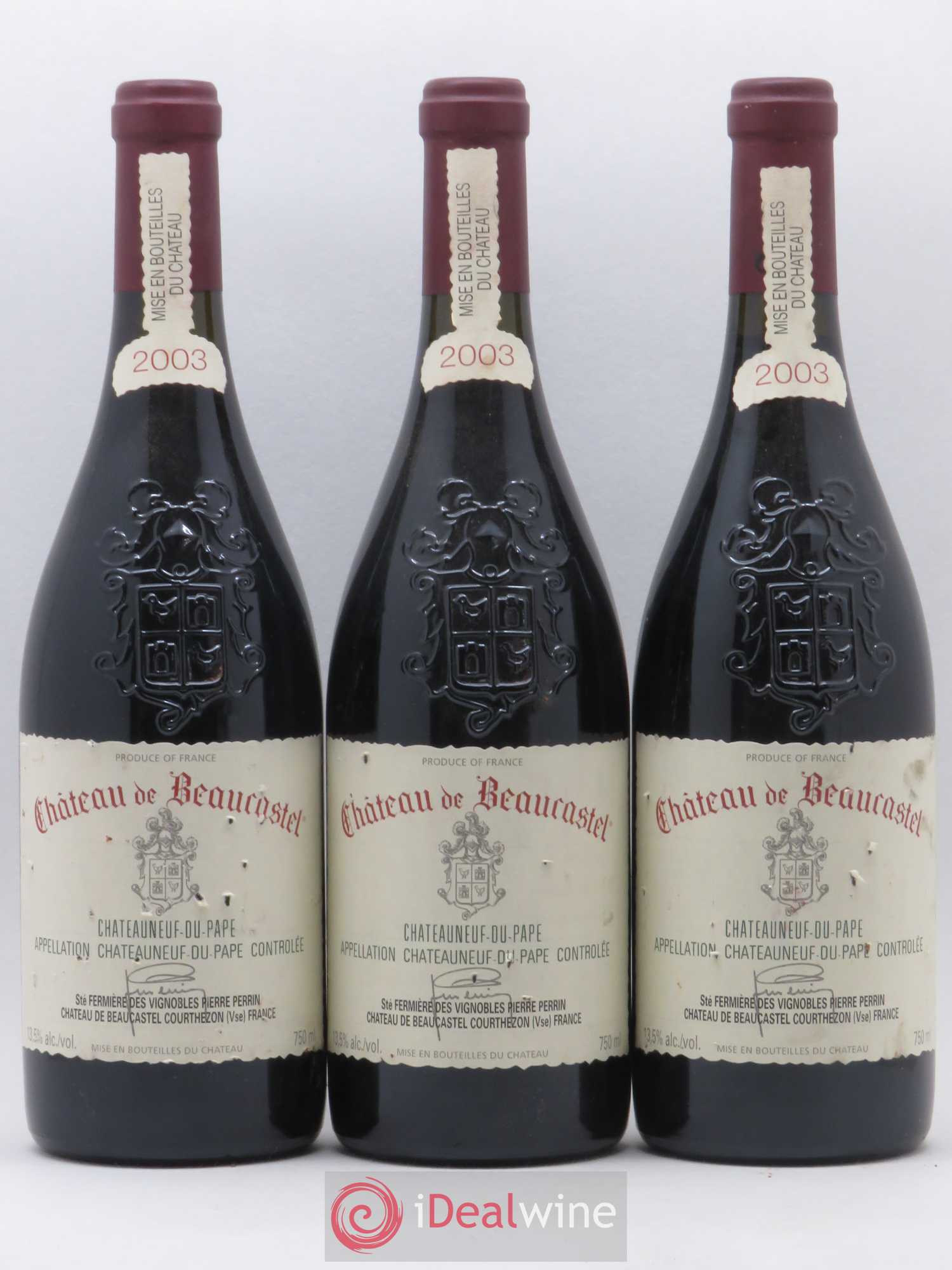 Châteauneuf-du-Pape Château de Beaucastel Famille Perrin 2003 - Lot de 3 bouteilles - 0