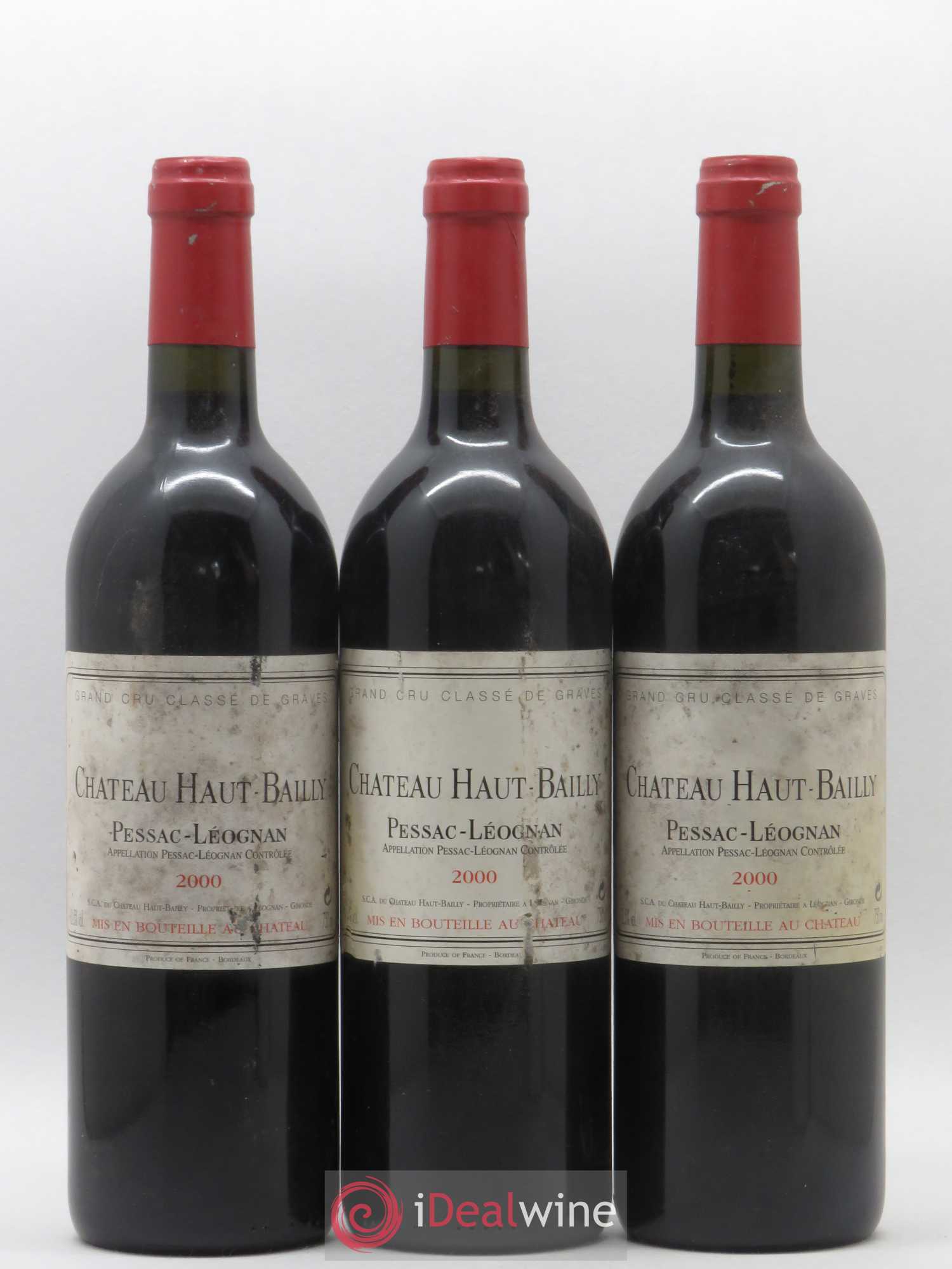Château Haut-Bailly Cru Classé de Graves 2000 - Lot de 3 bouteilles - 0