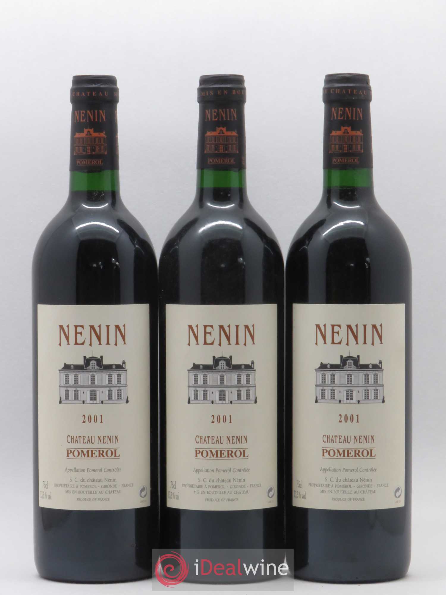 Château Nenin 2001 - Lot de 3 bouteilles - 0