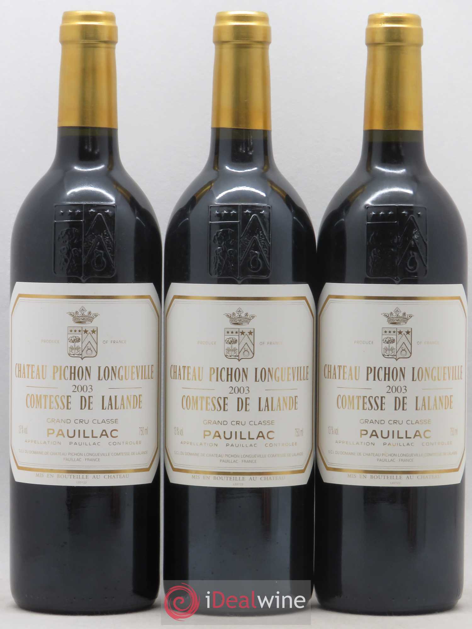 Château Pichon Longueville Comtesse de Lalande 2ème Grand Cru Classé 2003 - Lot de 3 bouteilles - 0