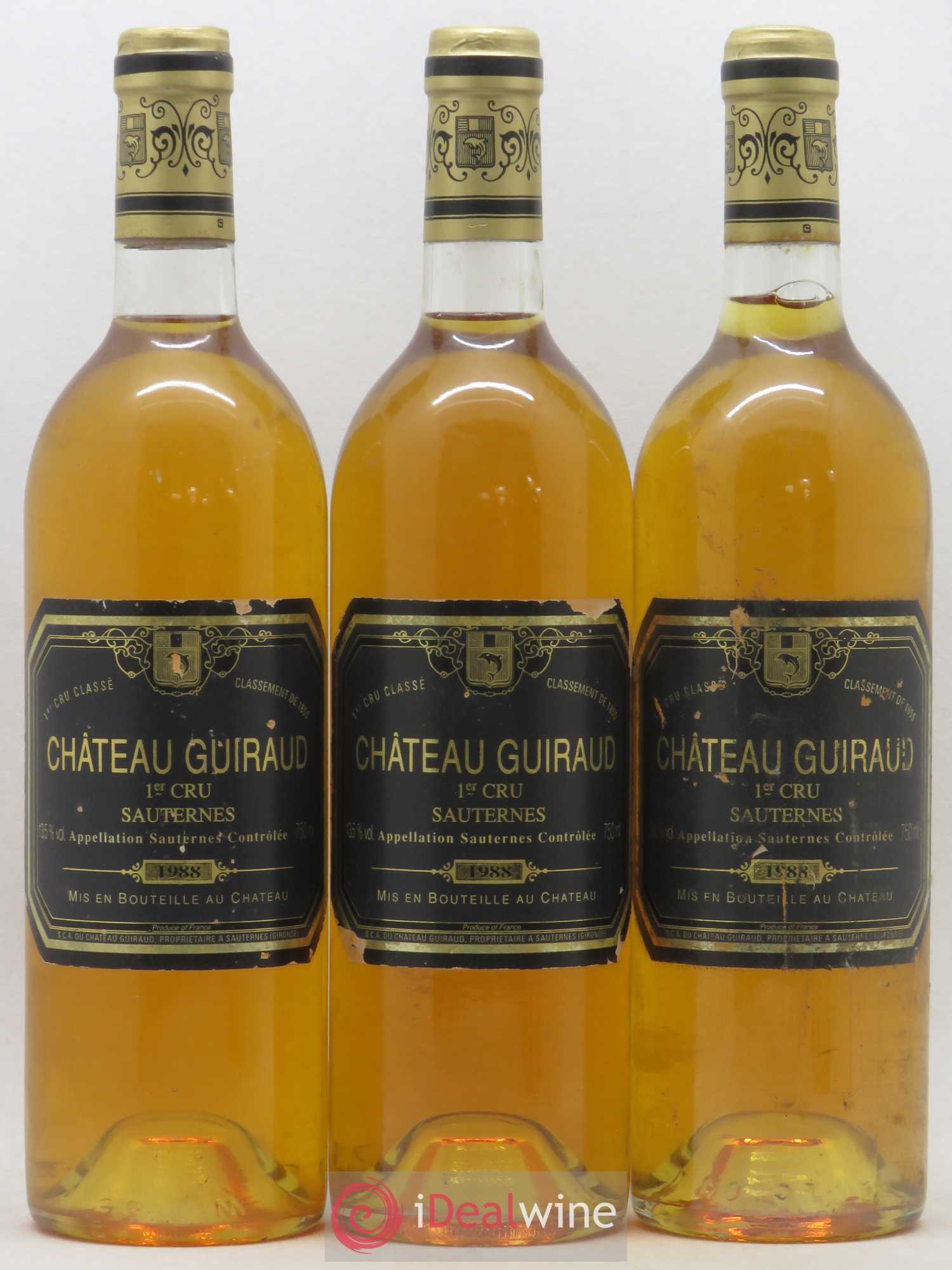 Château Guiraud 1er Grand Cru Classé 1988 - Lotto di 3 bottiglie - 0