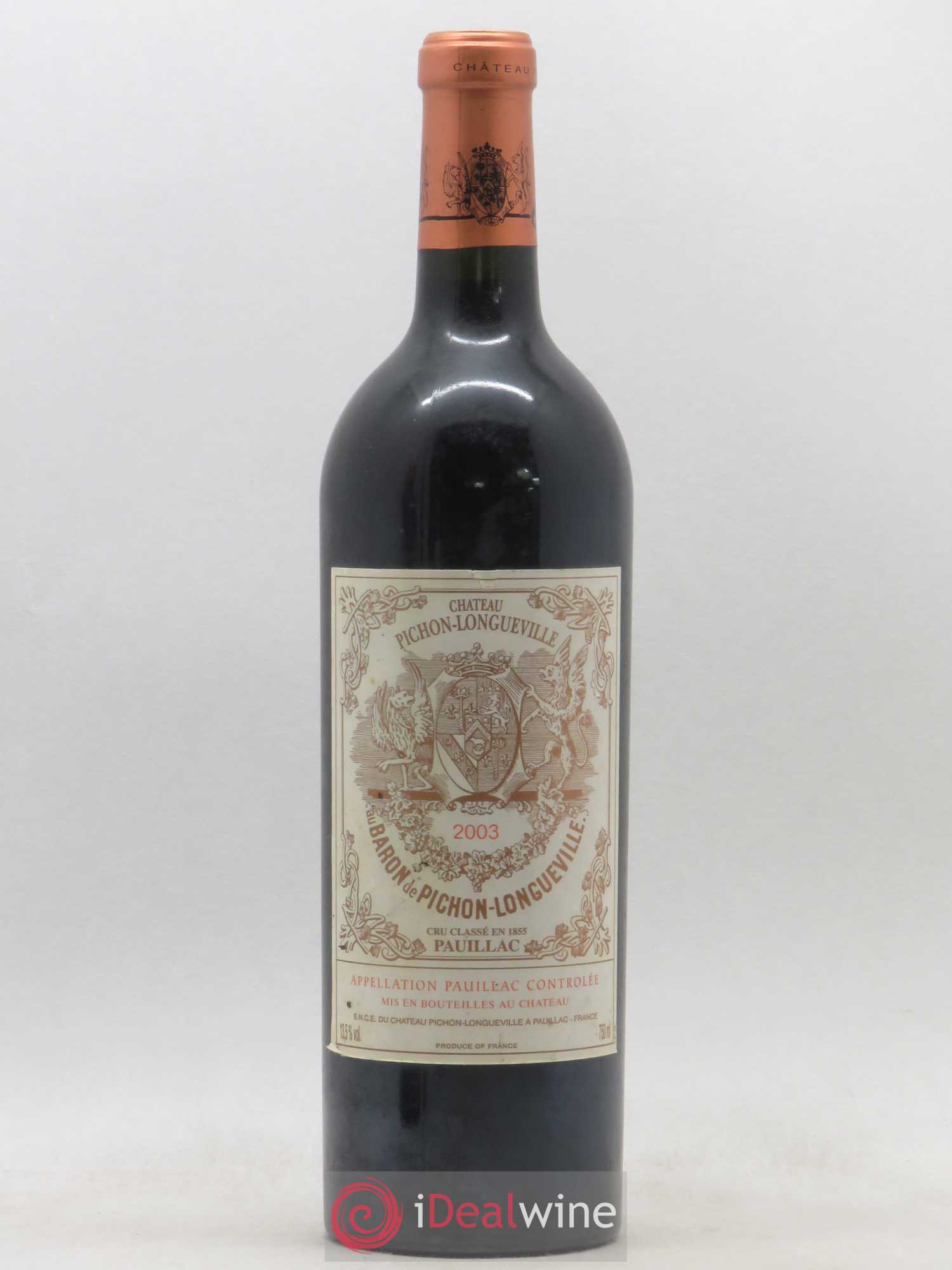 Pichon Longueville Baron 2ème Grand Cru Classé 2003 - Lot de 1 bouteille - 0