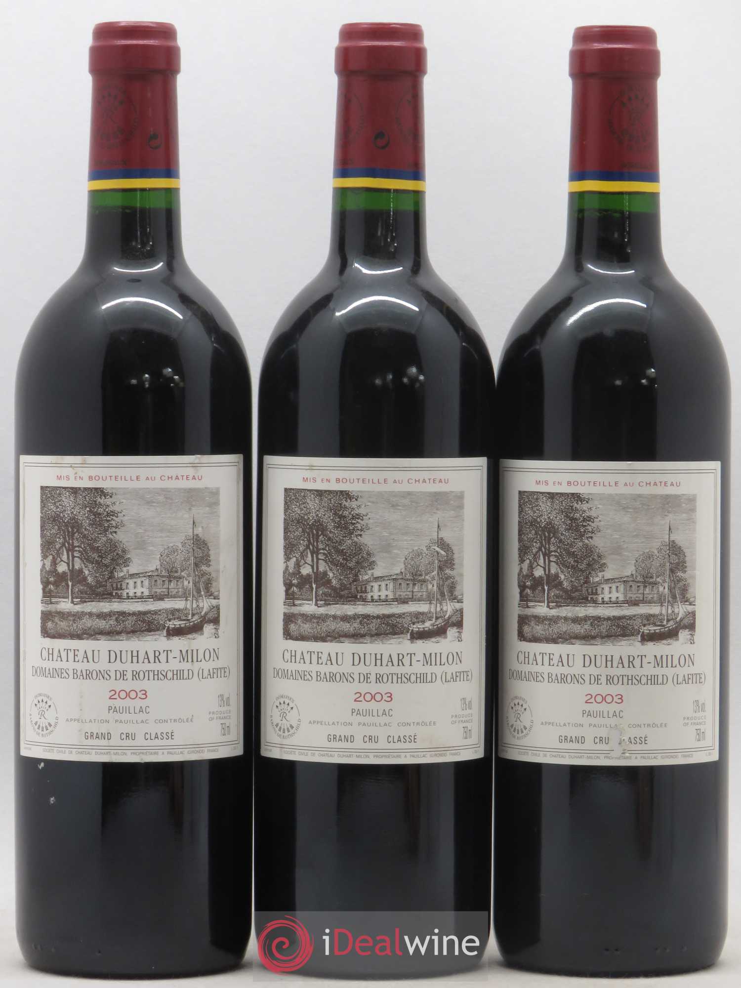 Château Duhart-Milon 4ème Grand Cru Classé 2003 - Lot de 3 bouteilles - 0