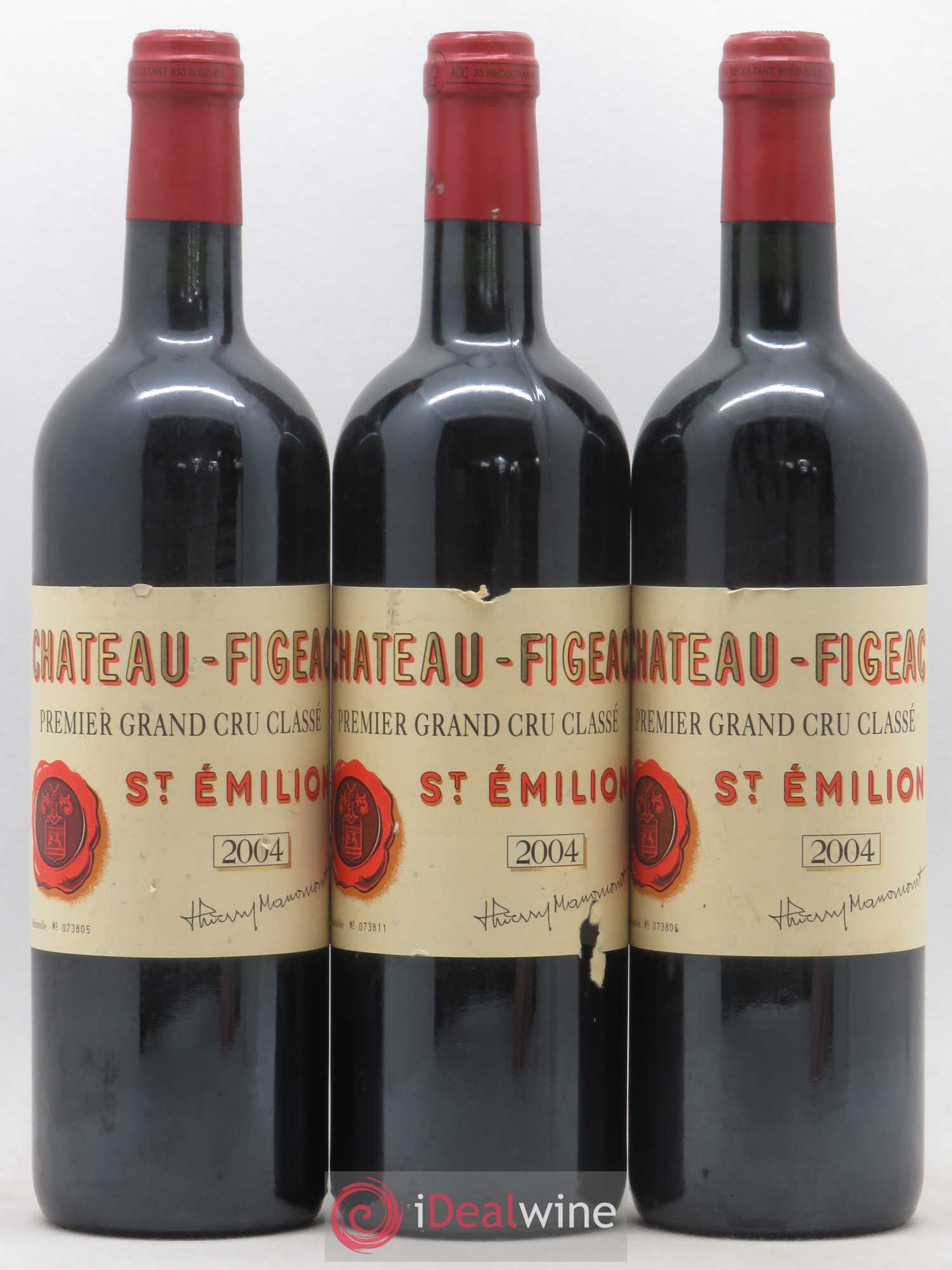 Château Figeac 1er Grand Cru Classé A 2004 - Lot de 3 bouteilles - 0