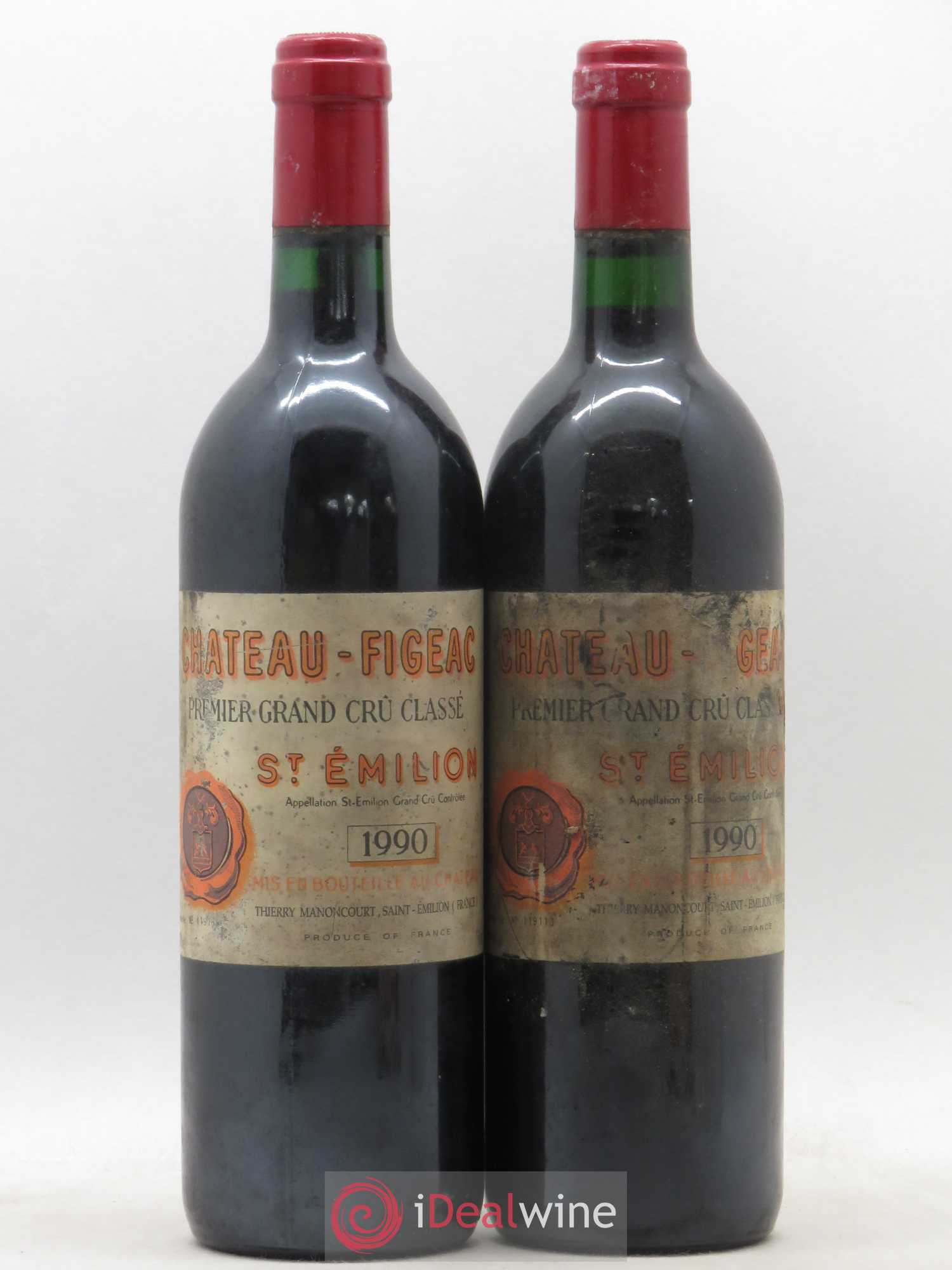 Château Figeac 1er Grand Cru Classé A 1990 - Lot de 2 bouteilles - 0