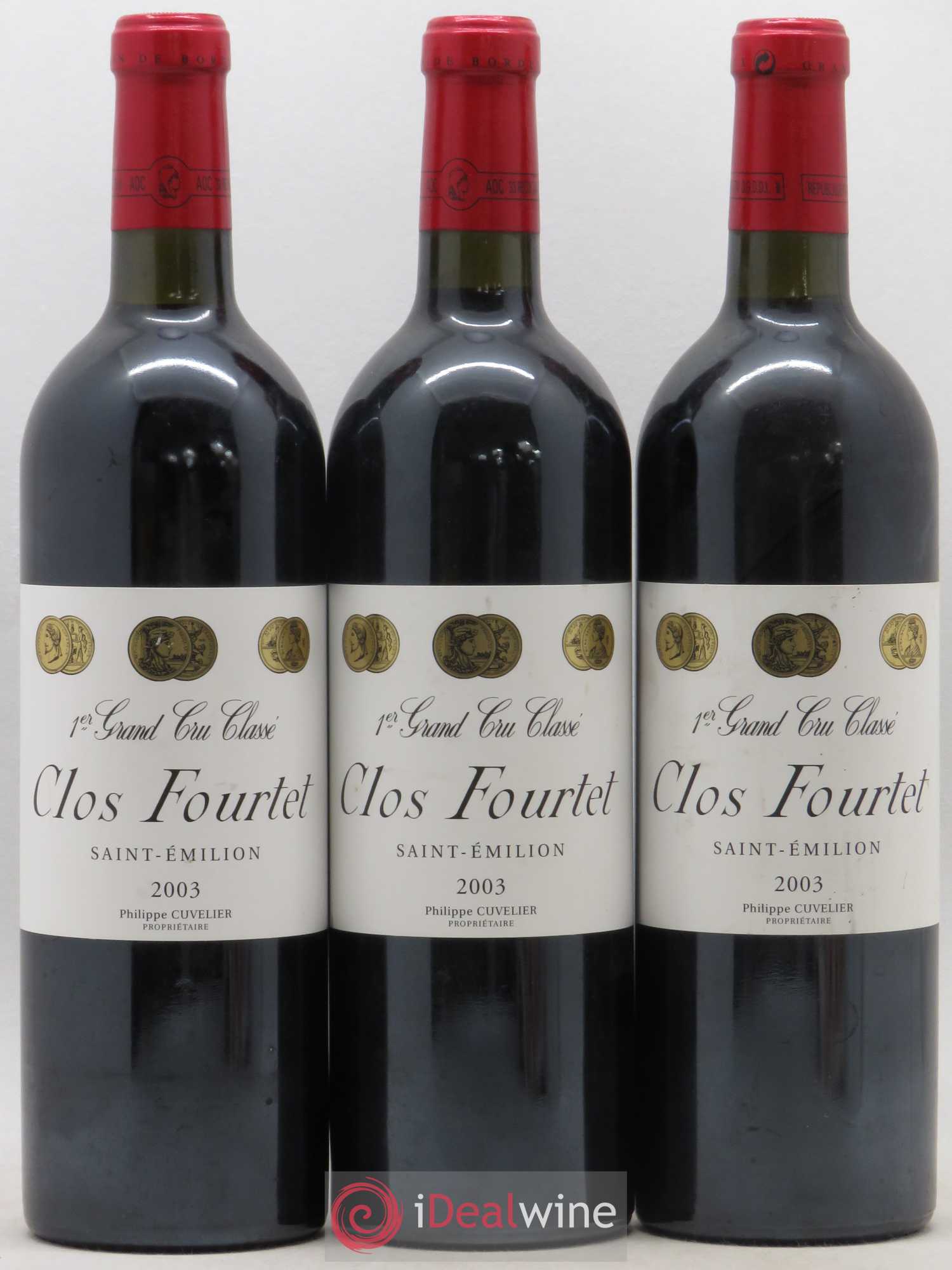 Clos Fourtet 1er Grand Cru Classé B 2003 - Lot de 3 bouteilles - 0