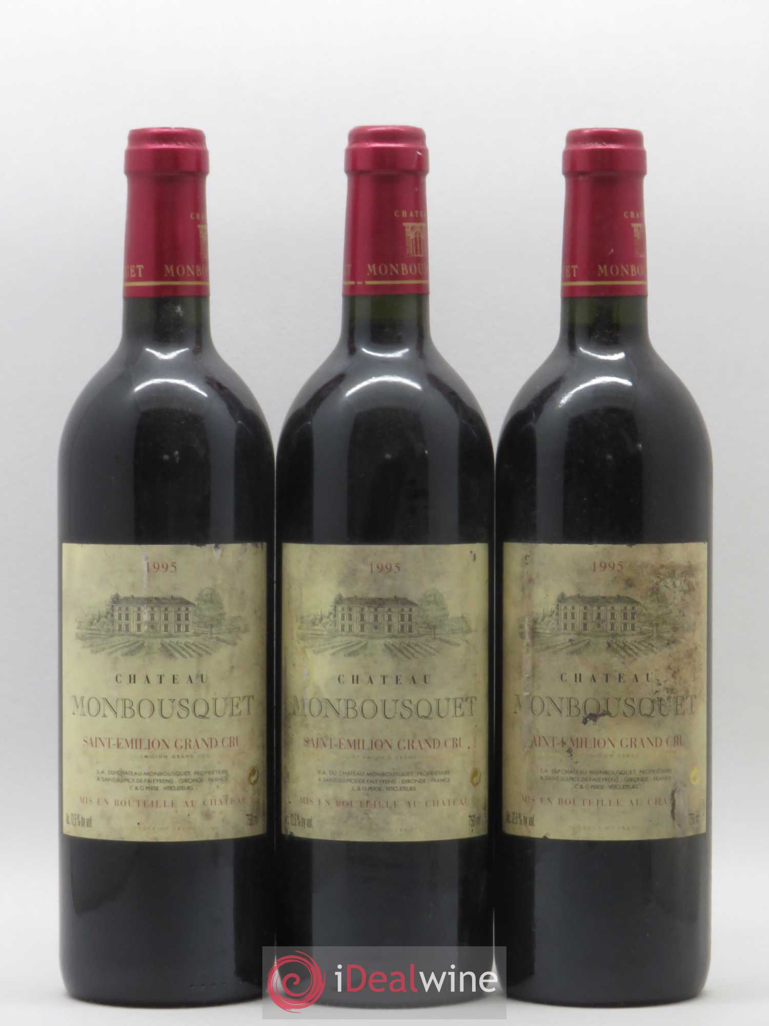 Château Monbousquet Grand Cru Classé 1995 - Lot de 3 bouteilles - 0
