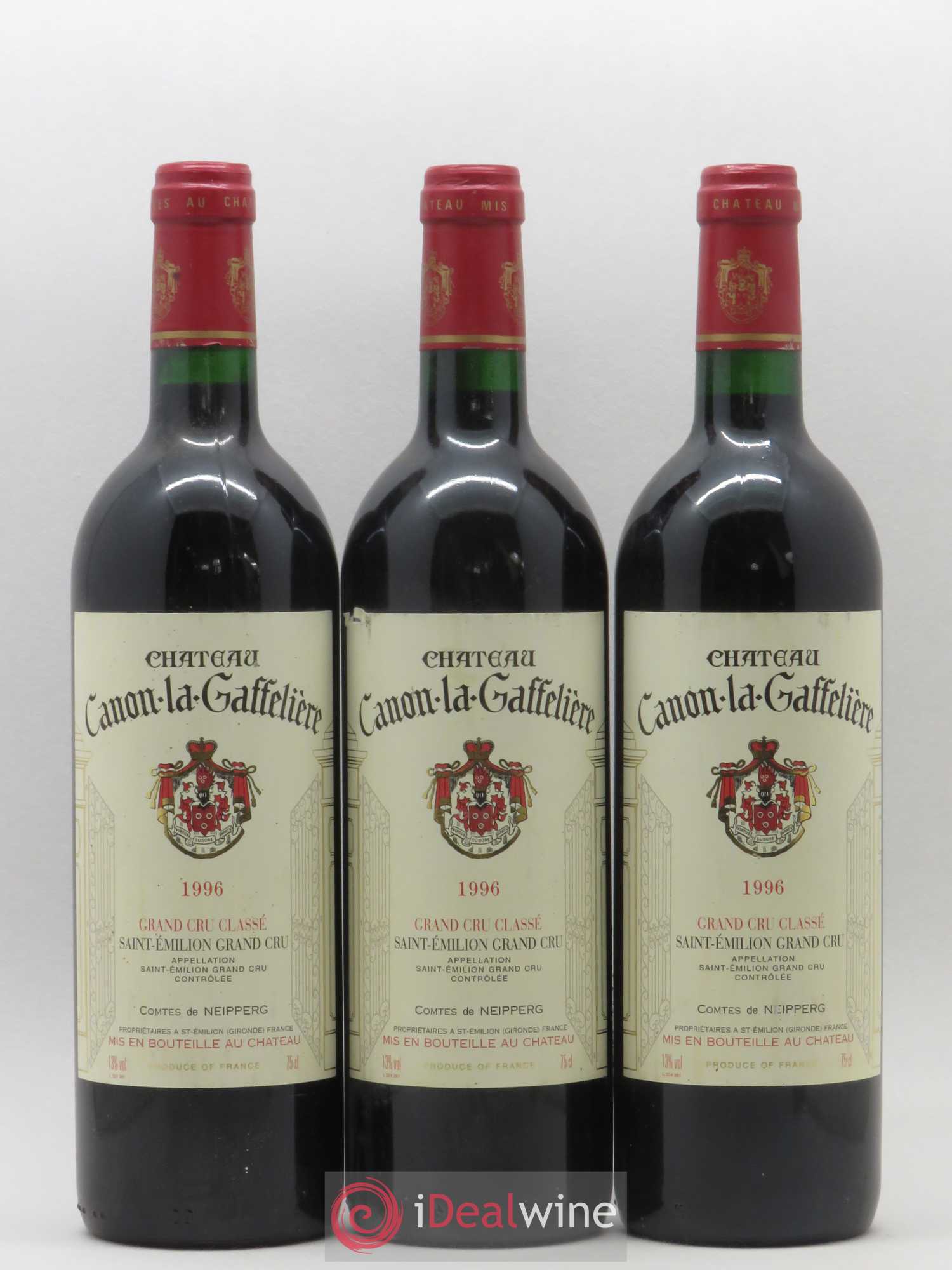 Château Canon la Gaffelière 1er Grand Cru Classé B 1996 - Lot de 3 bouteilles - 0