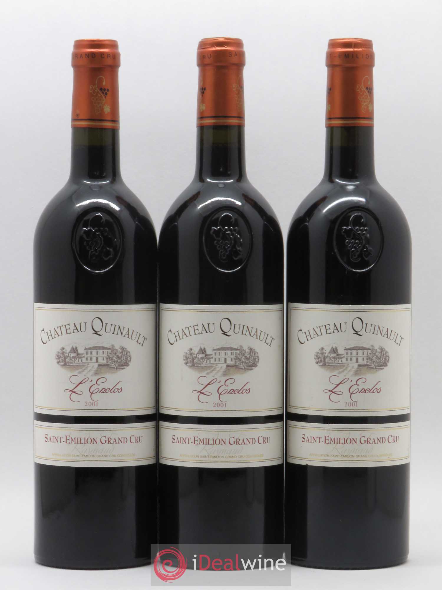 Château Quinault L'Enclos 2001 - Lot de 3 bouteilles - 0