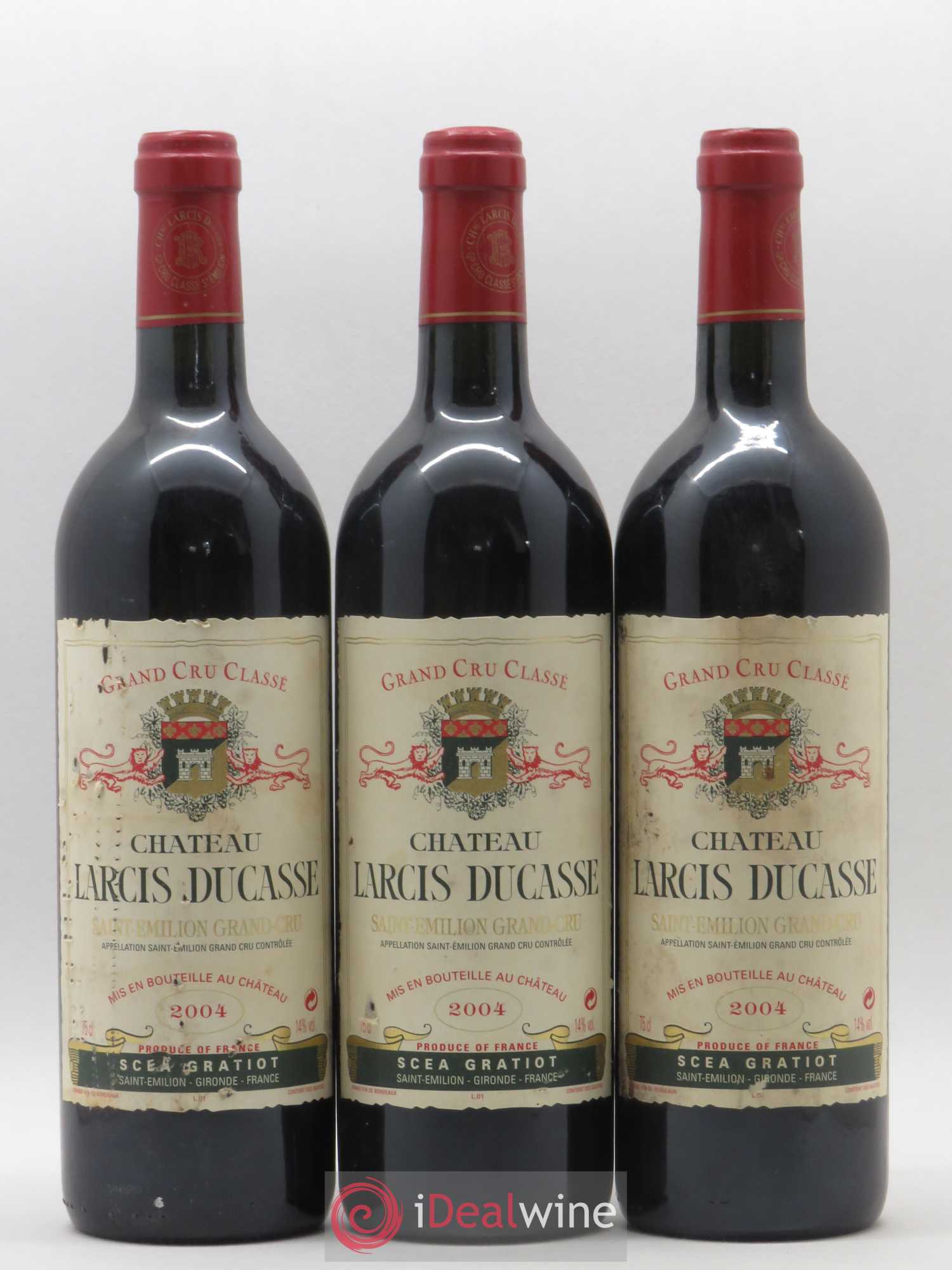 Château Larcis Ducasse 1er Grand Cru Classé B 2004 - Lot de 3 bouteilles - 0