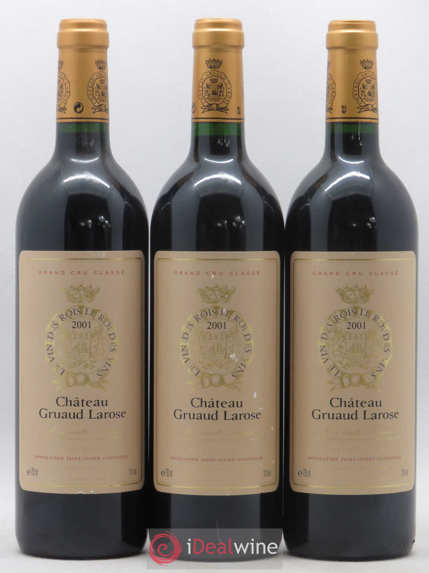 Château Gruaud Larose 2ème Grand Cru Classé 2001 - Lot de 3 bouteilles - 0
