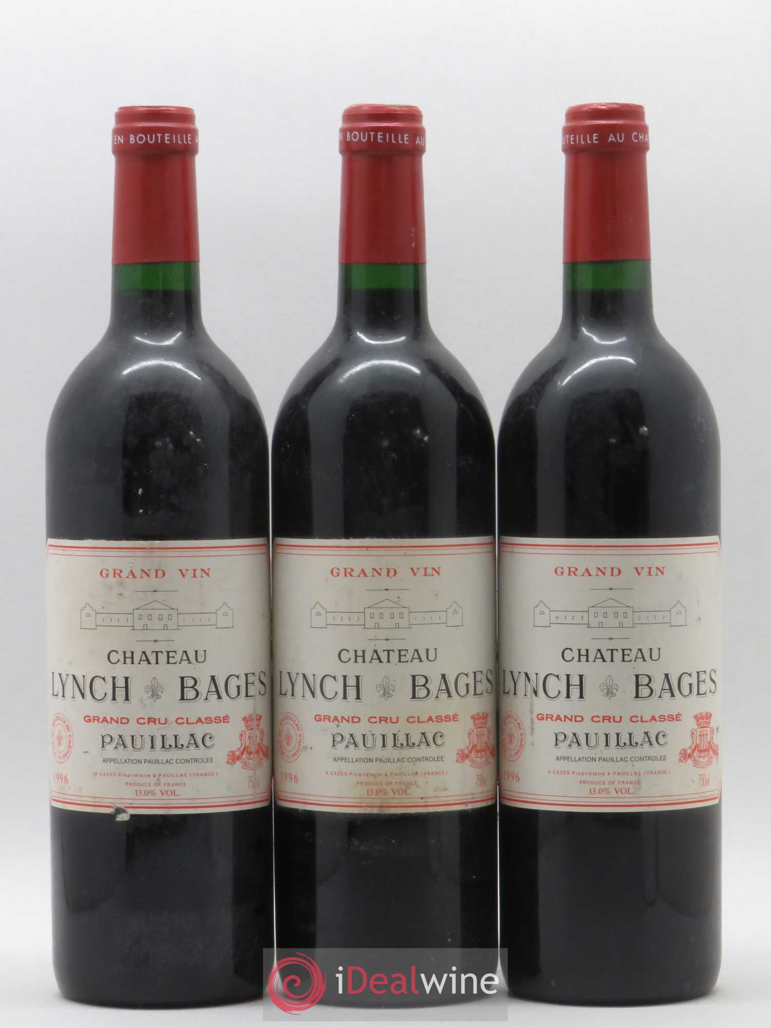 Château Lynch Bages 5ème Grand Cru Classé 1996 - Lot de 3 bouteilles - 0