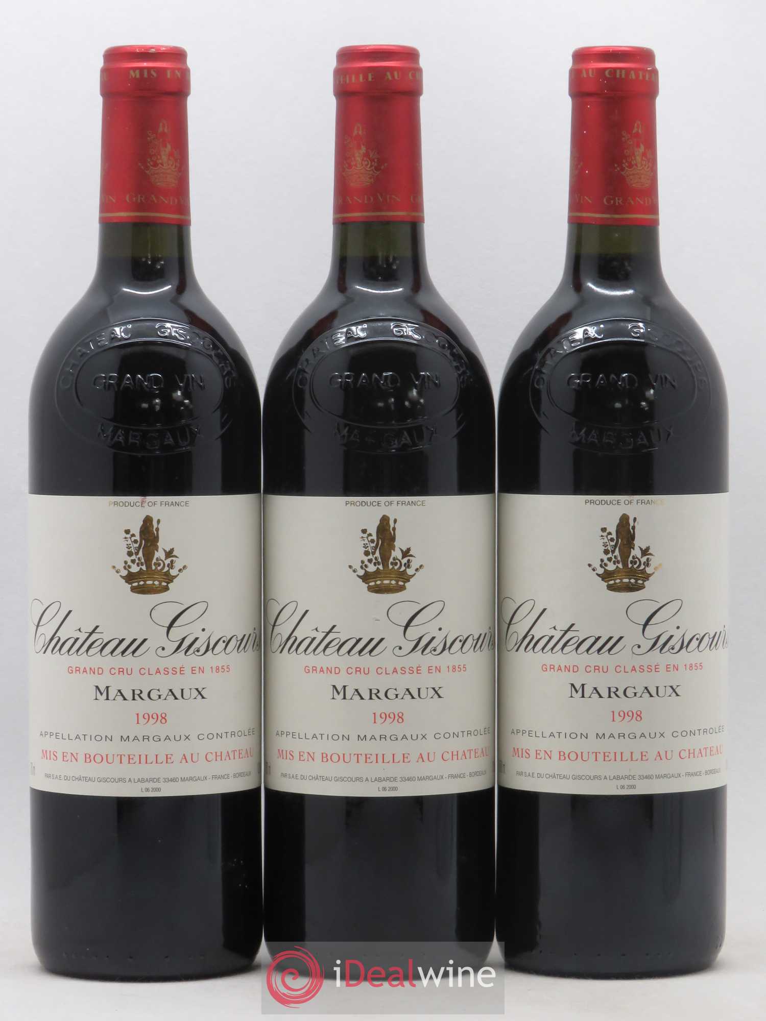 Château Giscours 3ème Grand Cru Classé 1998 - Lot de 3 bouteilles - 0
