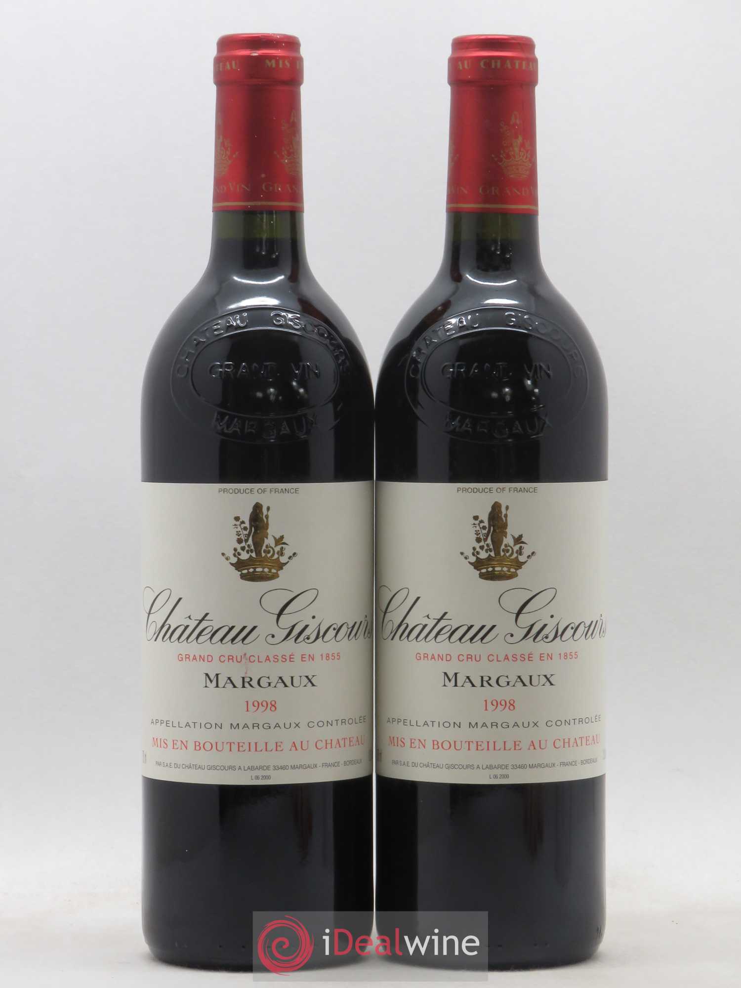 Château Giscours 3ème Grand Cru Classé 1998 - Lot de 2 bouteilles - 0