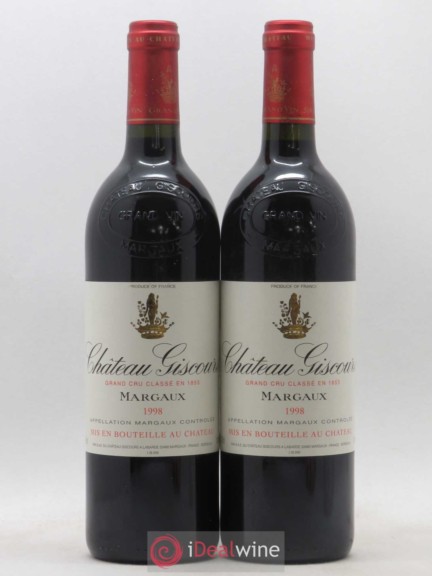 Château Giscours 3ème Grand Cru Classé 1998 - Lot de 2 bouteilles - 0
