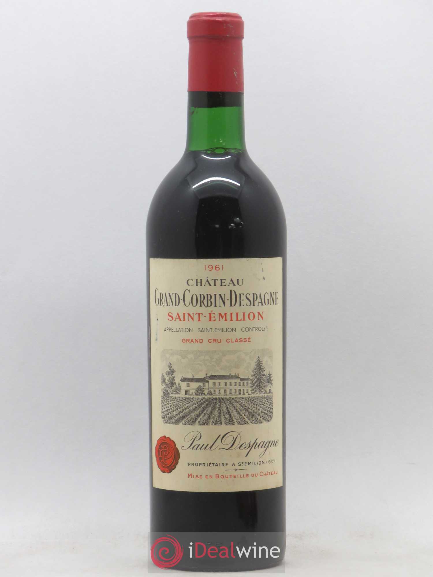 Château Grand Corbin Despagne Grand Cru Classé 1961 - Lot de 1 bouteille - 0