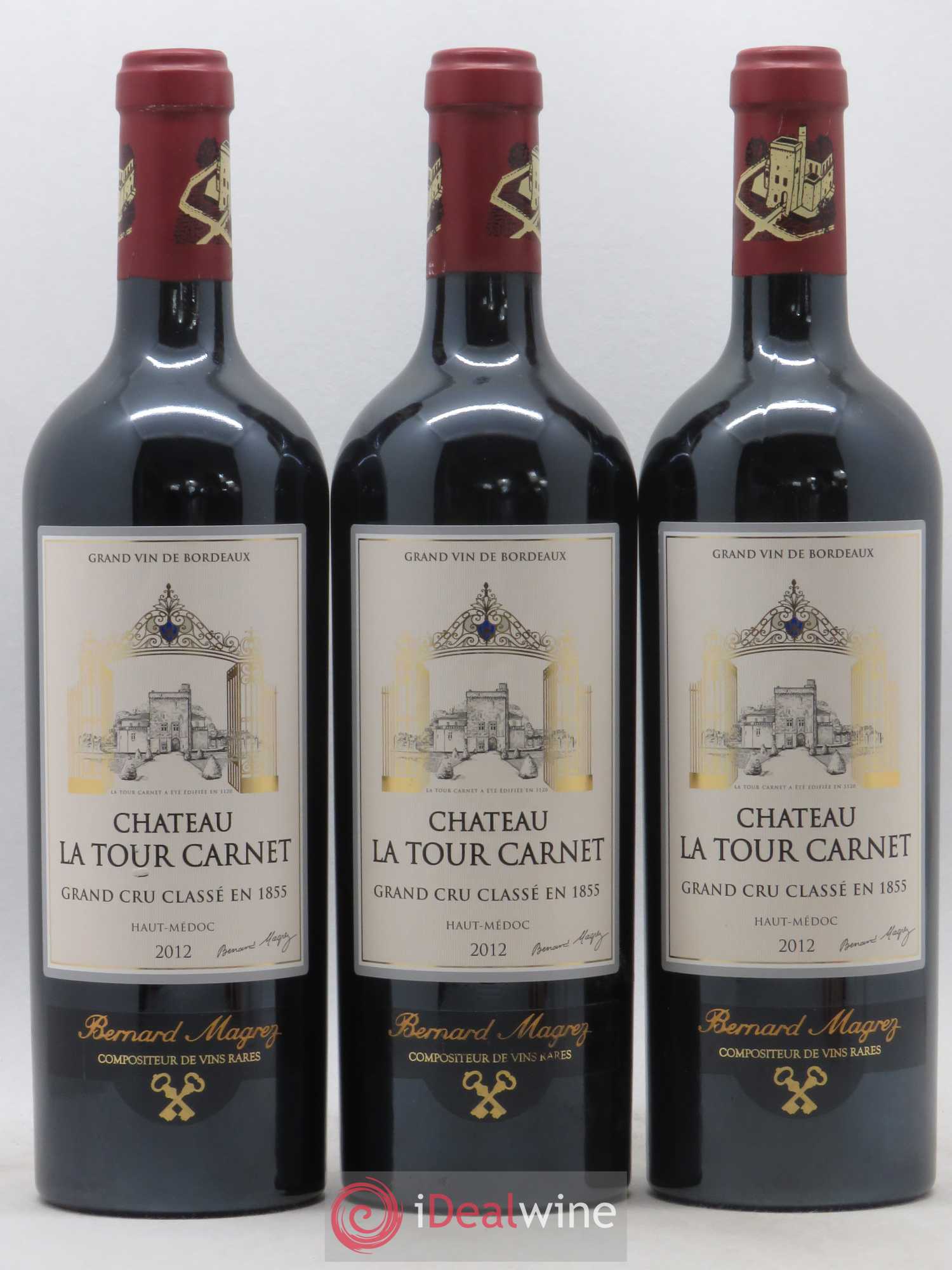 Château la Tour Carnet 4ème Grand Cru Classé 2012 - Lot de 3 bouteilles - 0