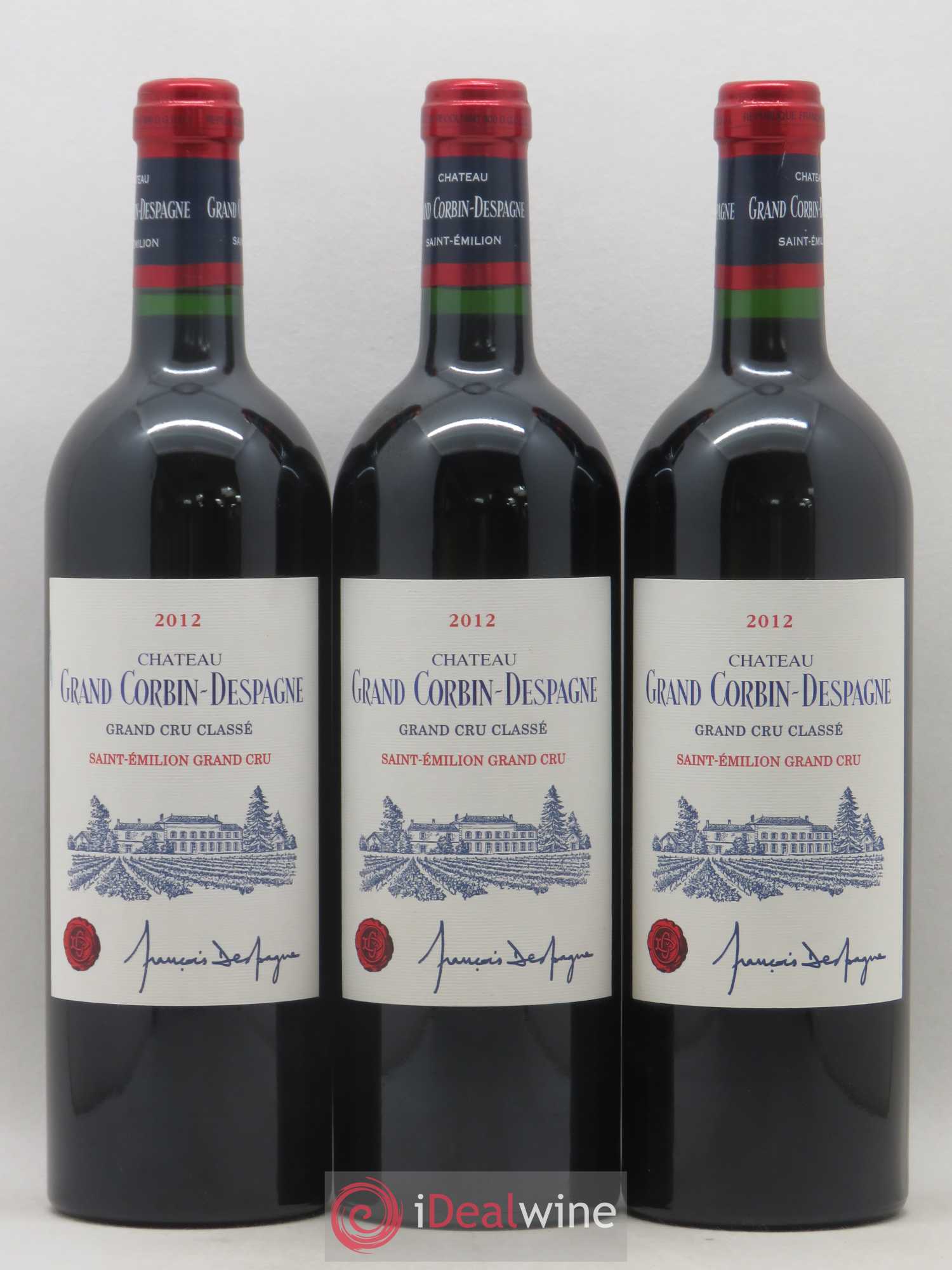 Château Grand Corbin Despagne Grand Cru Classé 2012 - Lot de 3 bouteilles - 0