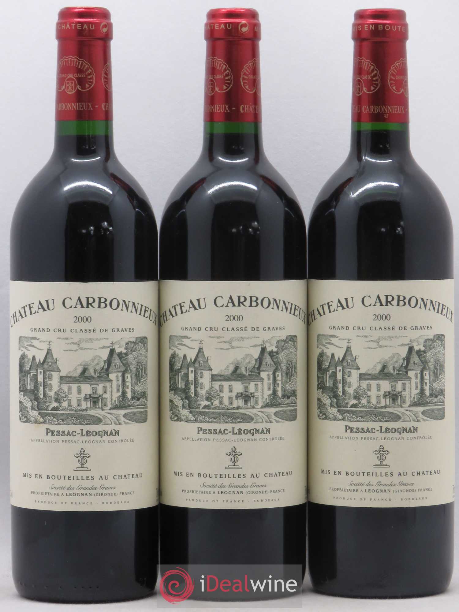 Château Carbonnieux Cru Classé de Graves 2000 - Lot de 3 bouteilles - 0