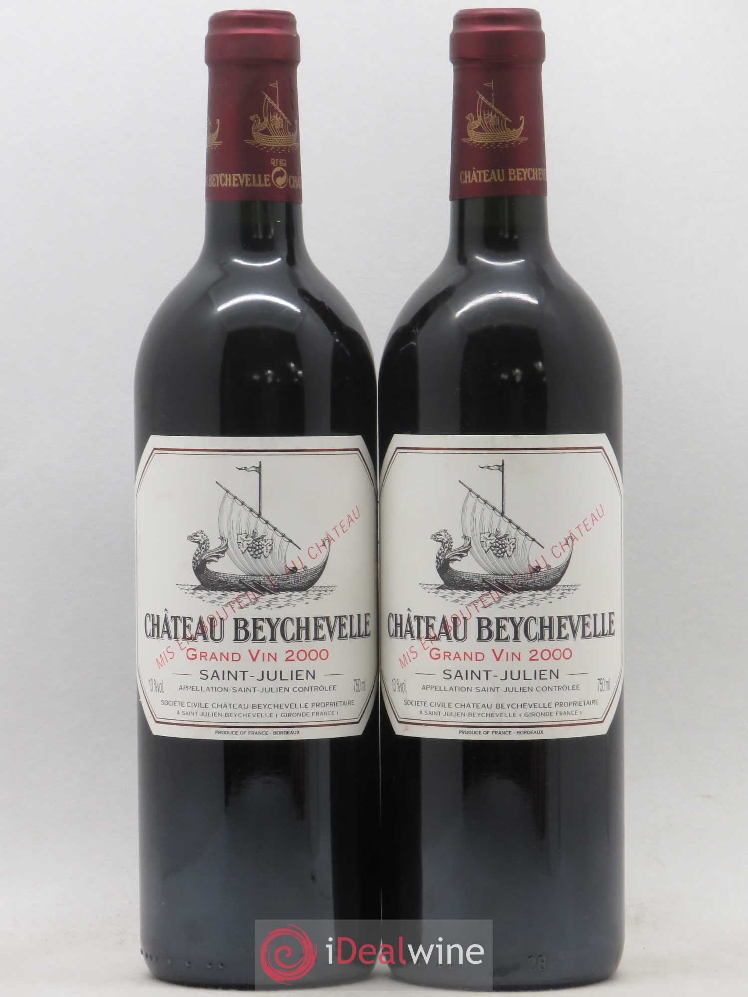 Château Beychevelle 4ème Grand Cru Classé 2000 - Lot de 2 bouteilles - 0