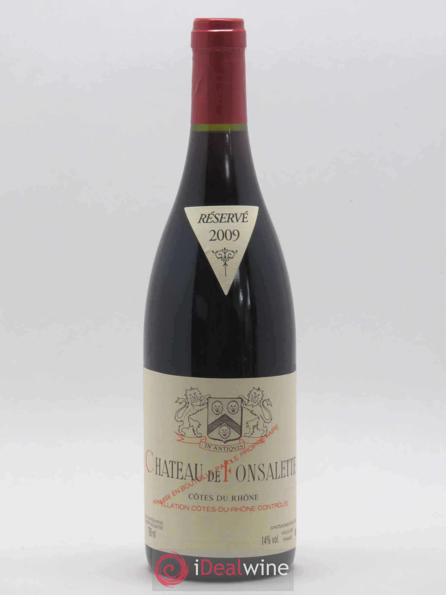 Côtes-du-Rhône Château de Fonsalette Emmanuel Reynaud 2009 - Lot de 1 bouteille - 0