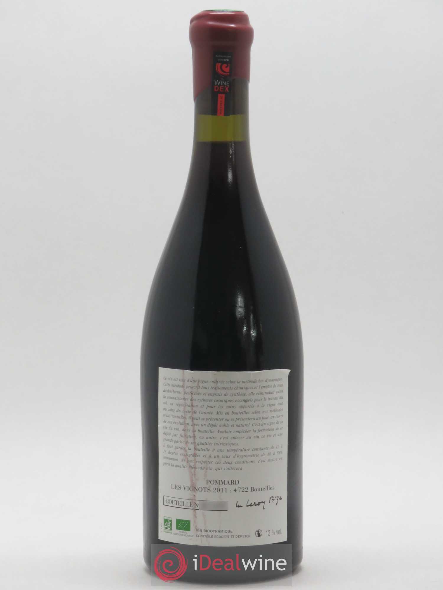 Pommard Les Vignots Leroy (Domaine) 2011 - Lot de 1 bouteille - 1