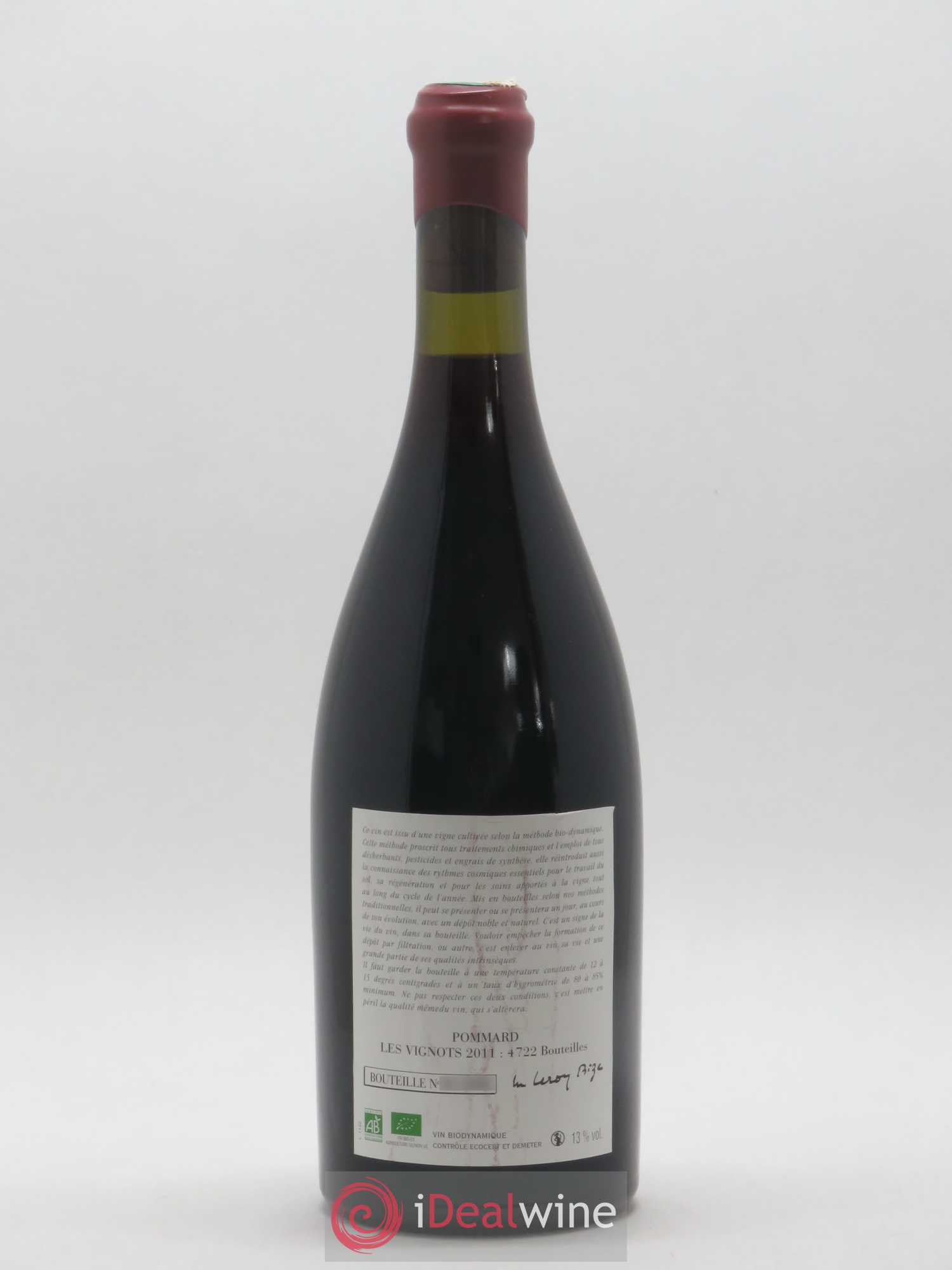 Pommard Les Vignots Leroy (Domaine) 2011 - Lot de 1 bouteille - 1