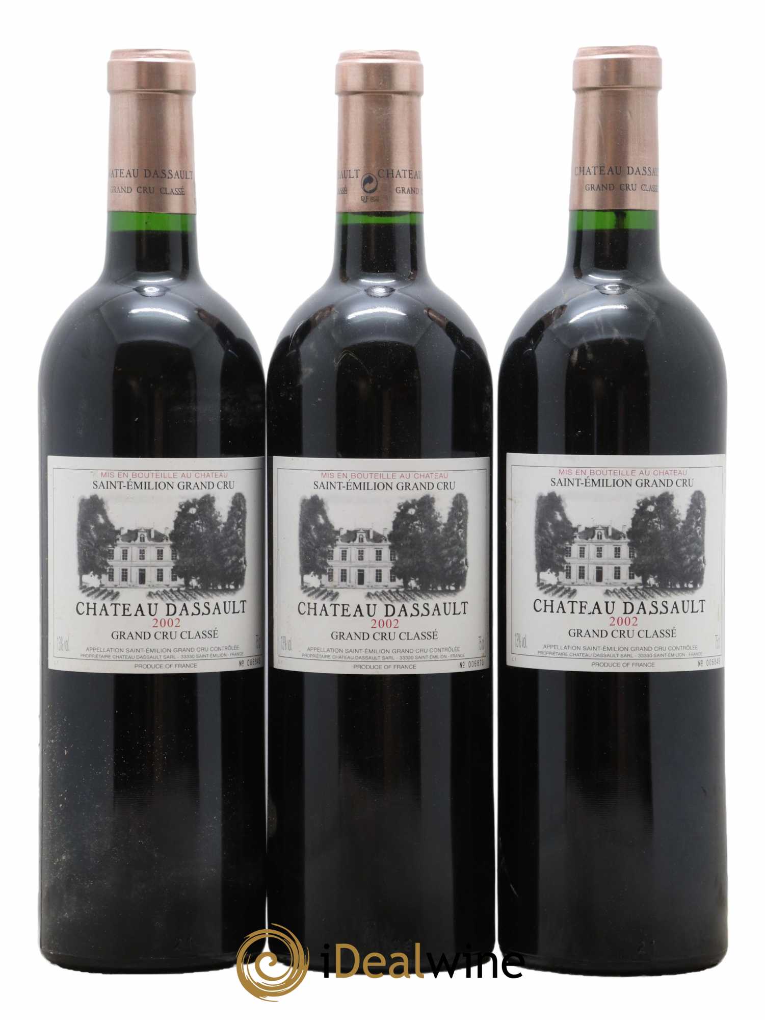 Château Dassault Grand Cru Classé 2002 - Lot de 3 bouteilles - 0