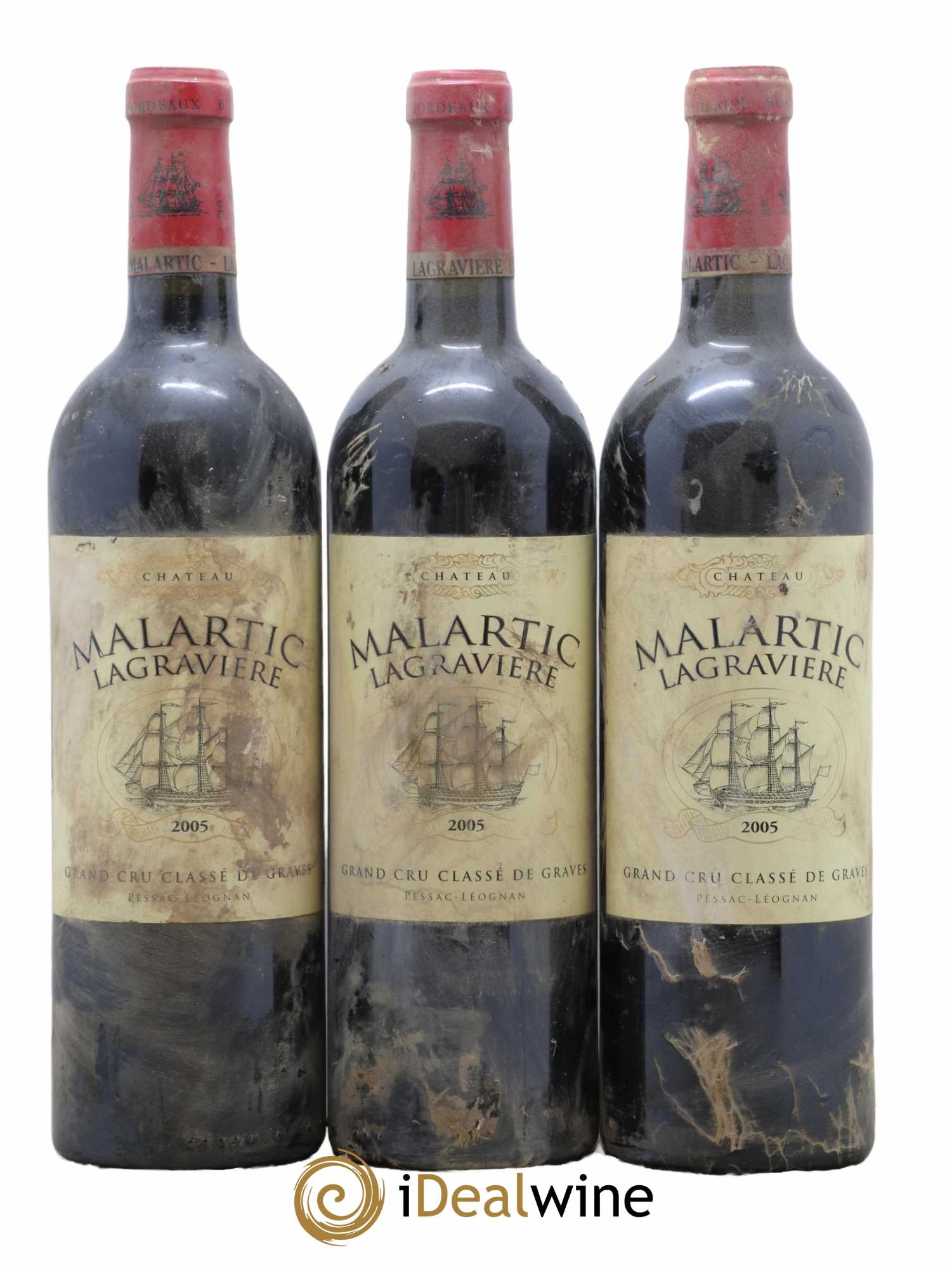 Château Malartic-Lagravière Cru Classé de Graves 2005 - Lot de 3 bouteilles - 0