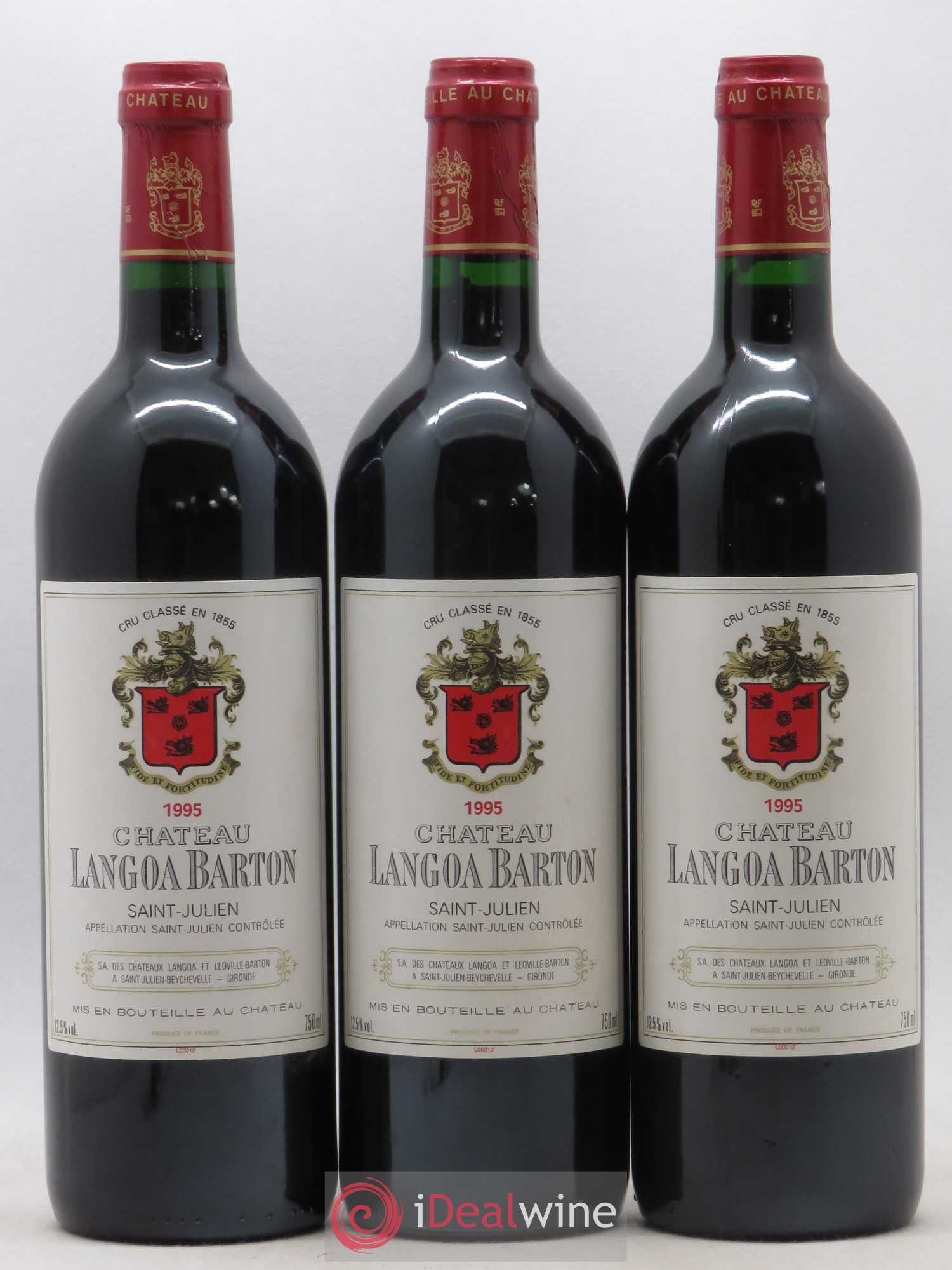 Château Langoa Barton 3ème Grand Cru Classé 1995 - Lot de 3 bouteilles - 0