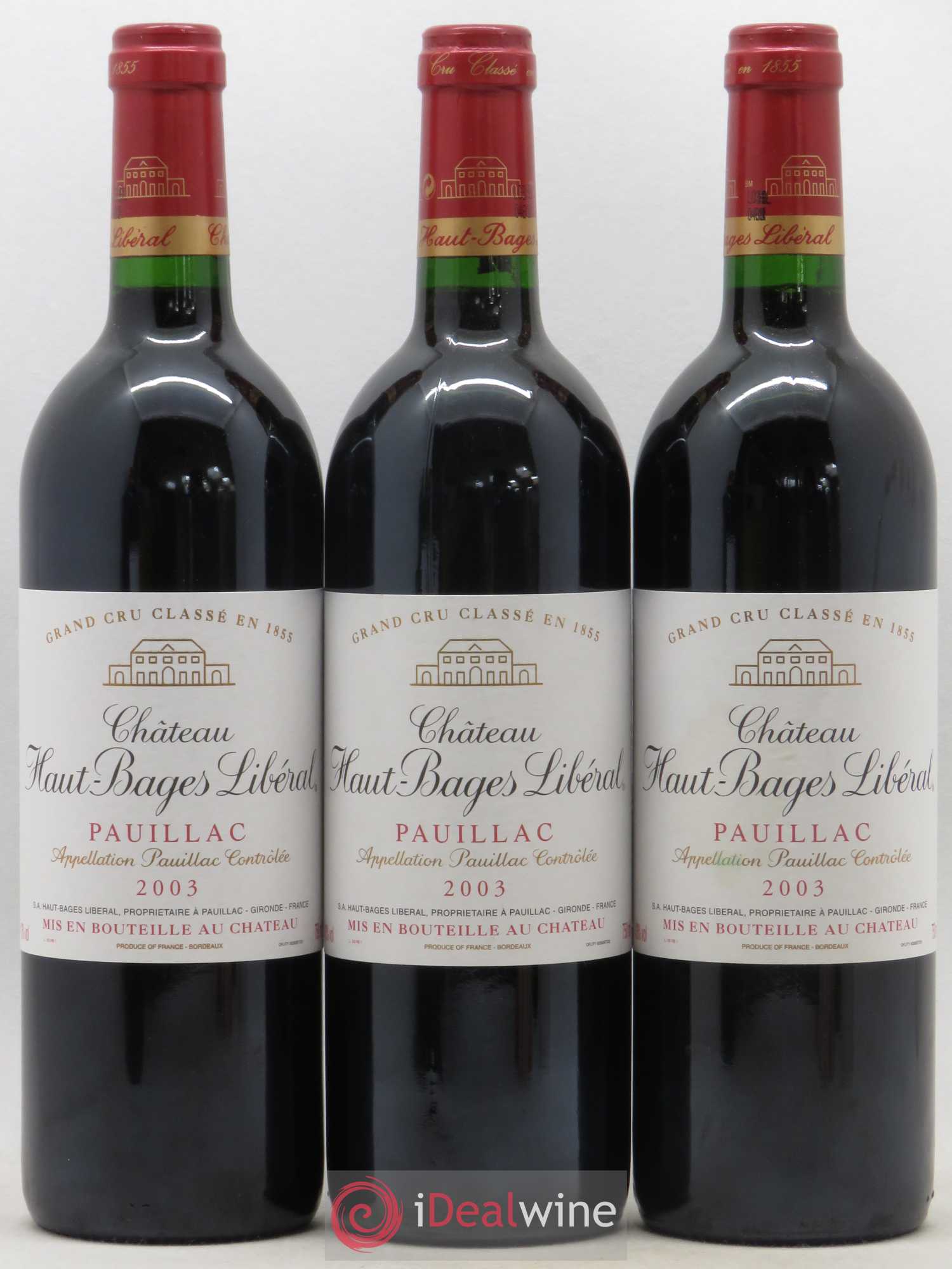 Château Haut Bages Libéral 5ème Grand Cru Classé 2003 - Lot de 12 bouteilles - 1