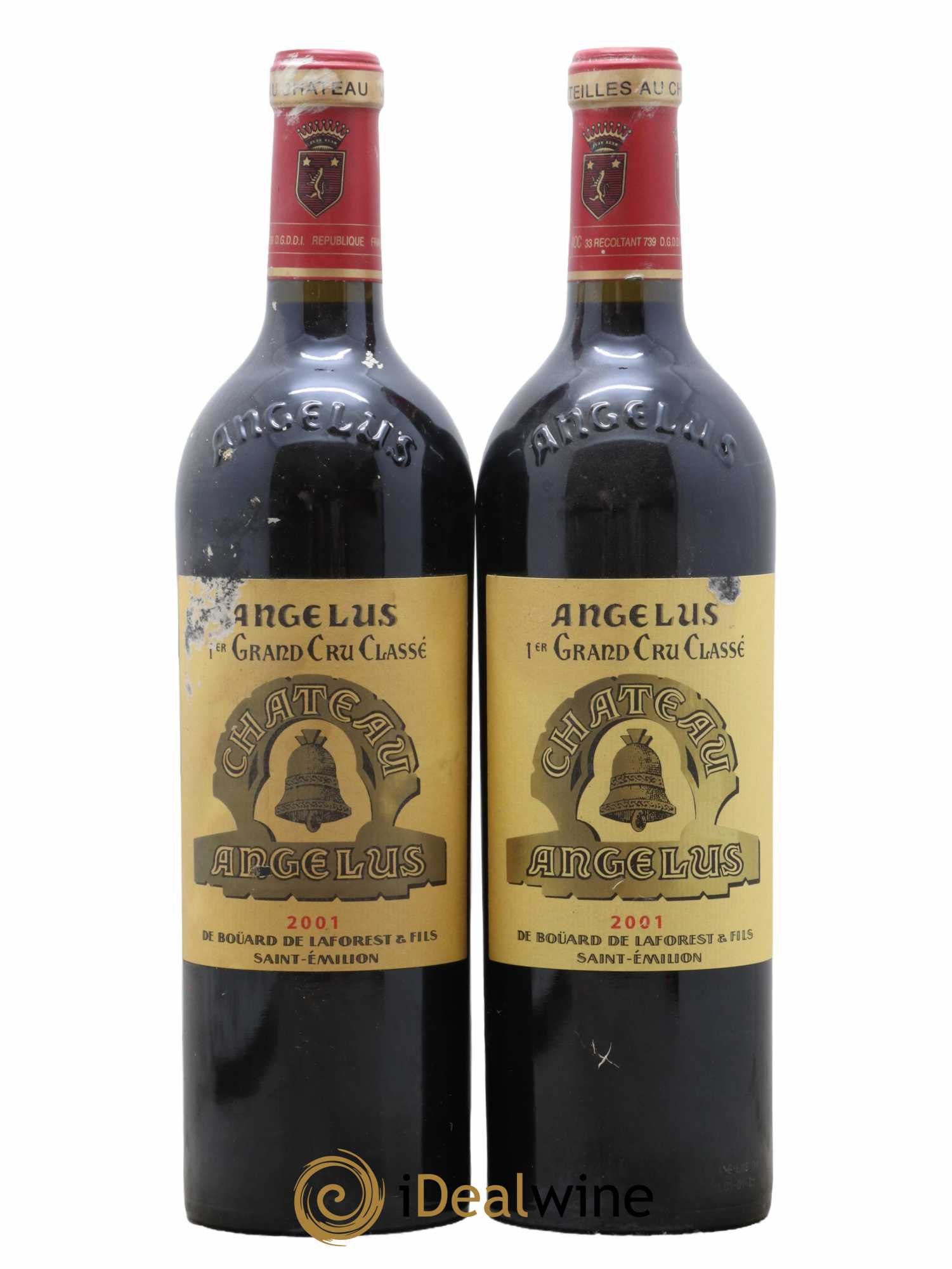 Château Angélus 1er Grand Cru Classé A 2001 - Lot de 2 bouteilles - 0