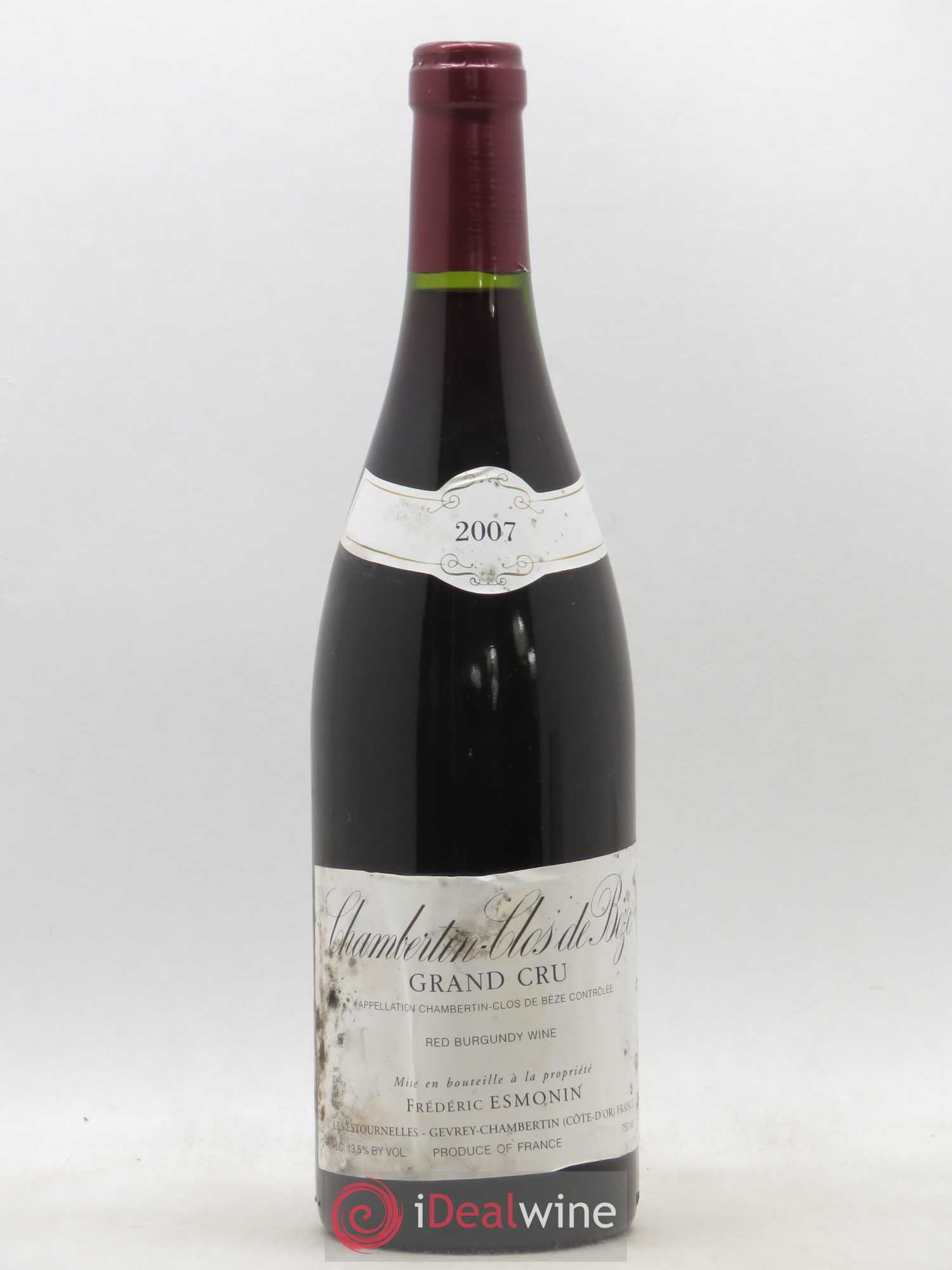 Chambertin Clos de Bèze Grand Cru Frederic Esmonin 2007 - Lot de 1 bouteille - 0