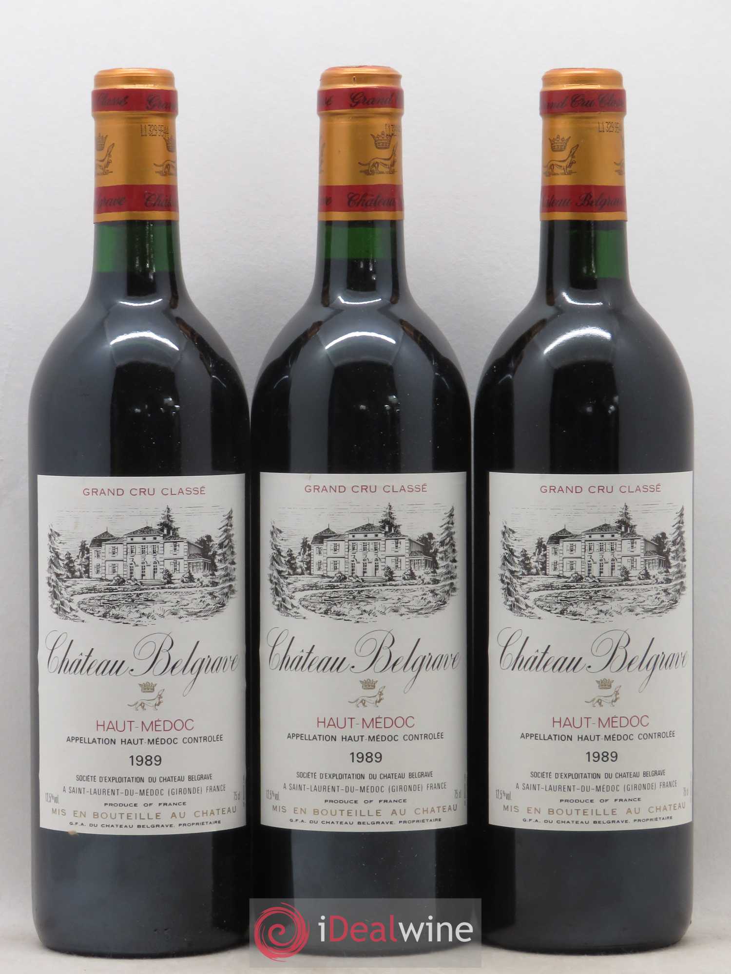 Château Belgrave 5ème Grand Cru Classé 1989 - Lot de 12 bouteilles - 1