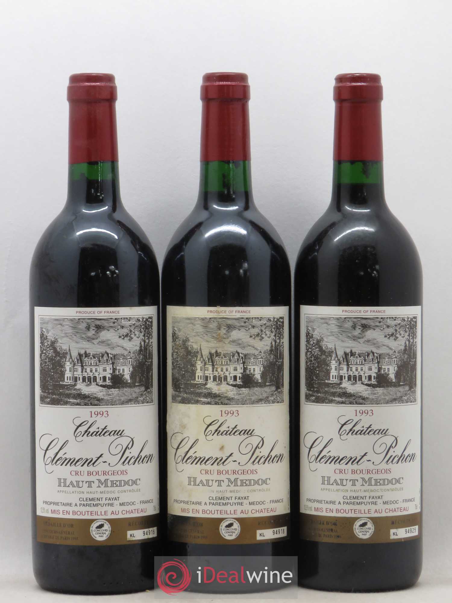 Château Clément-Pichon Cru Bourgeois 1993 - Lot de 12 bouteilles - 3