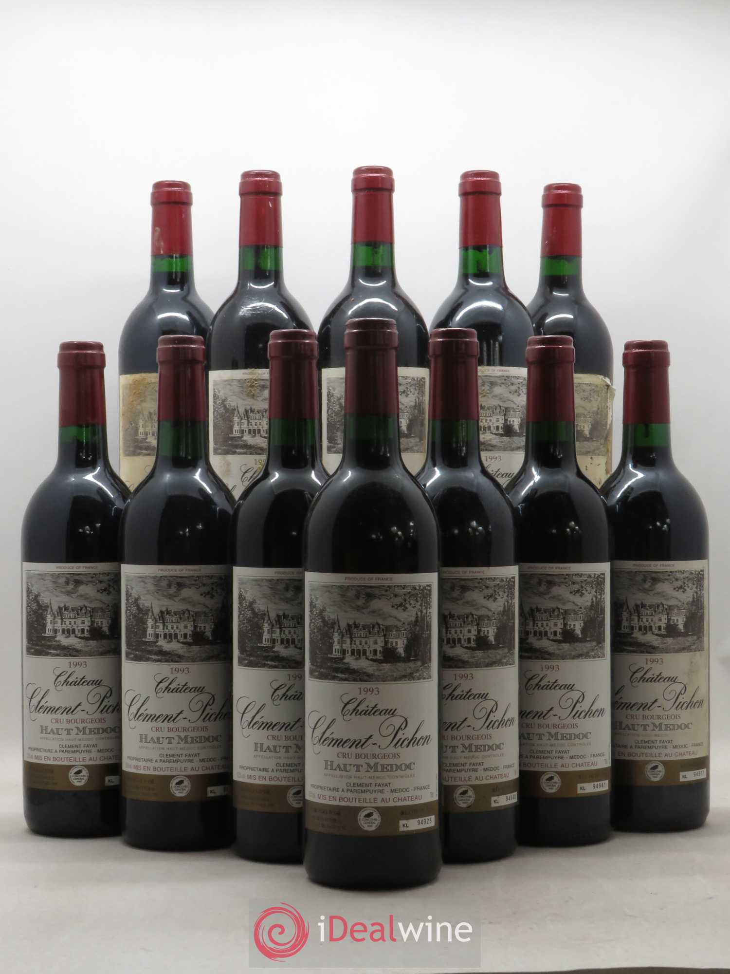 Château Clément-Pichon Cru Bourgeois 1993 - Lot de 12 bouteilles - 0