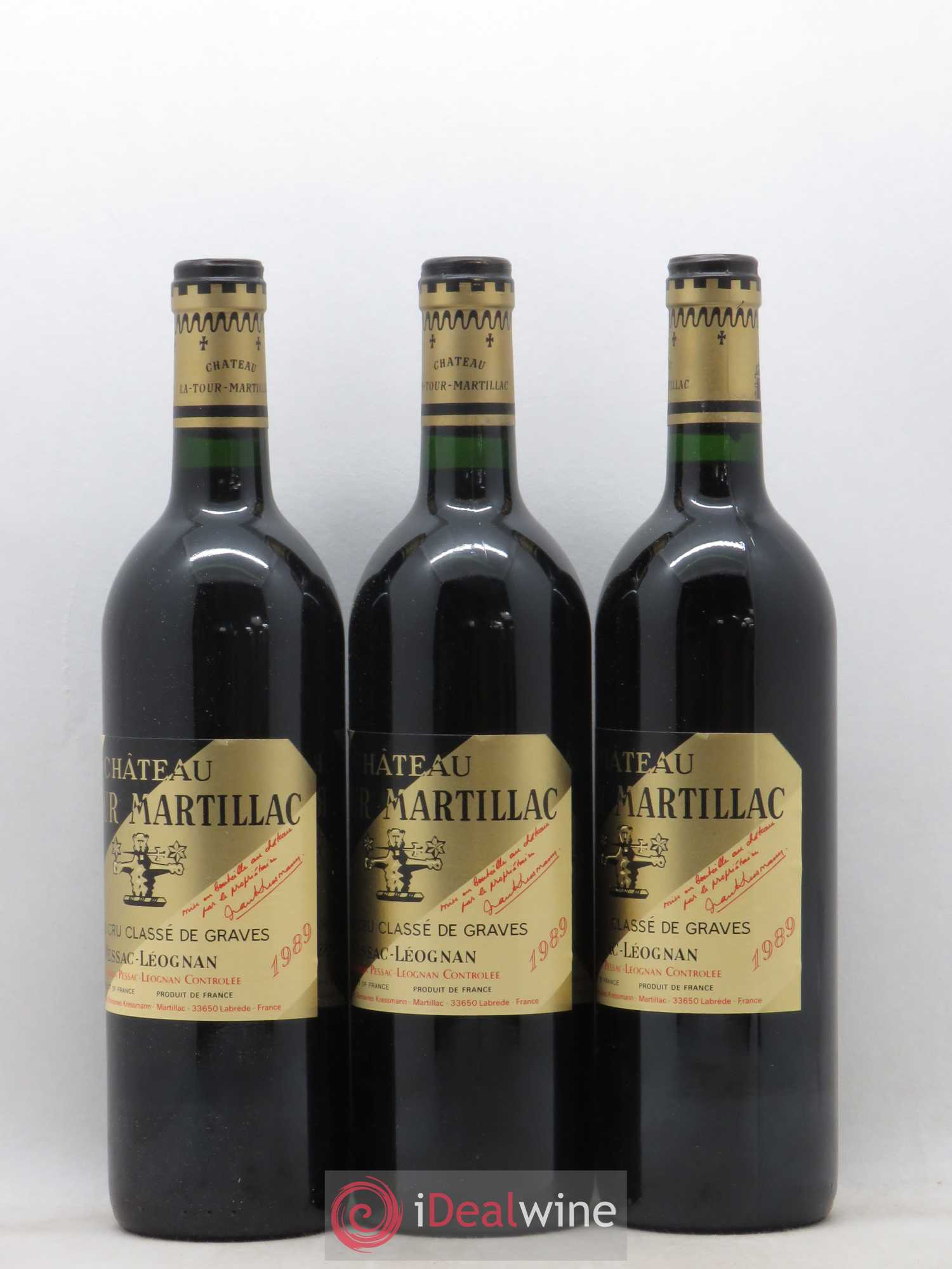 Château Latour-Martillac Cru Classé de Graves 1989 - Lot de 12 bouteilles - 1