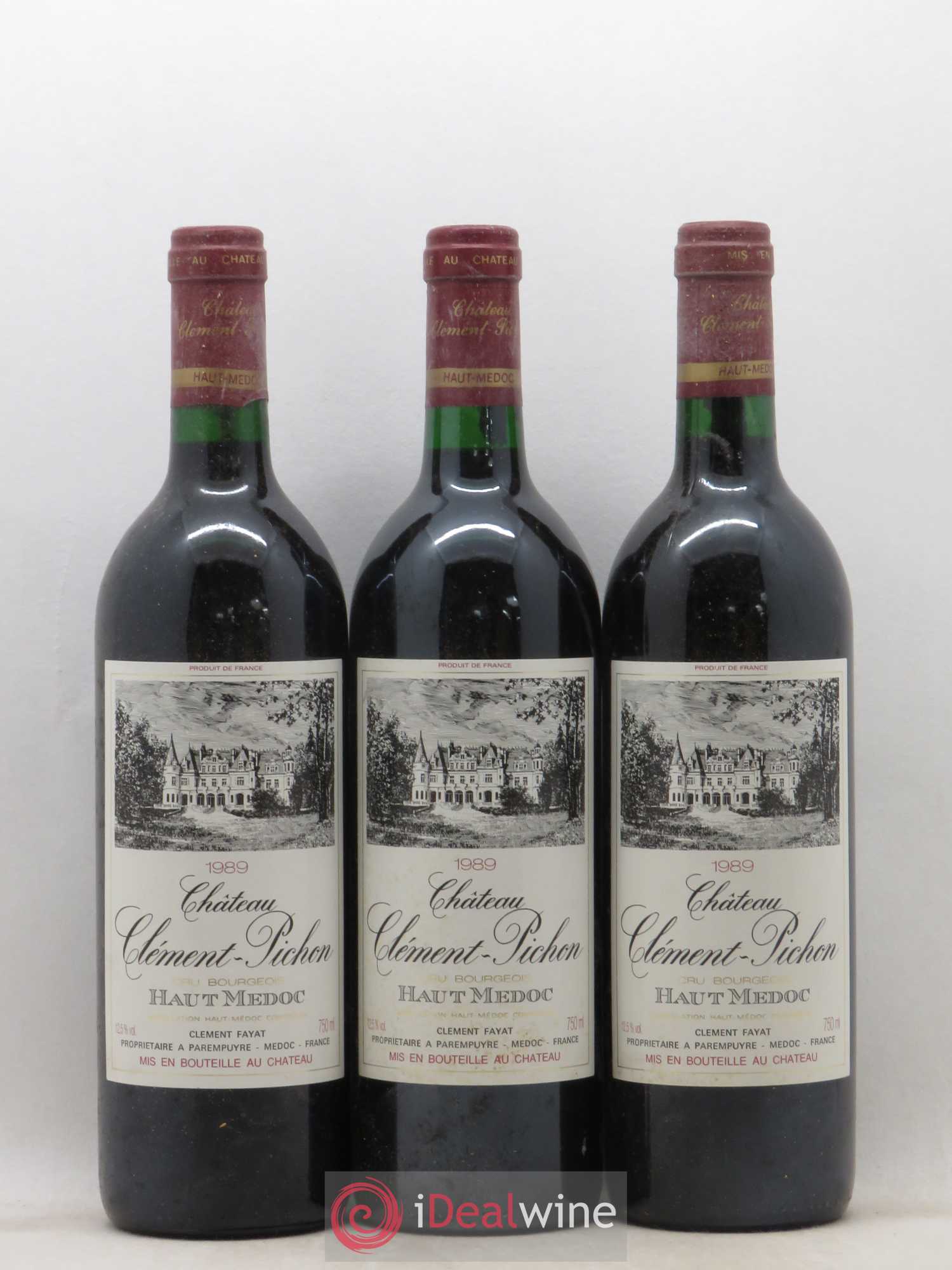 Château Clément-Pichon Cru Bourgeois 1989 - Lot de 12 bouteilles - 1